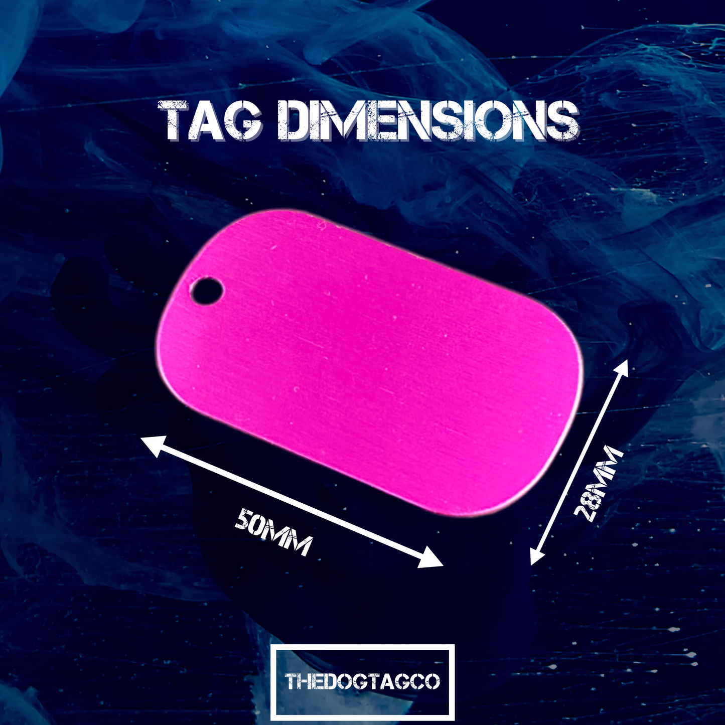 Pink Personalised ID Dog Tag Army PAIR Set with Pink Chains (made to order)