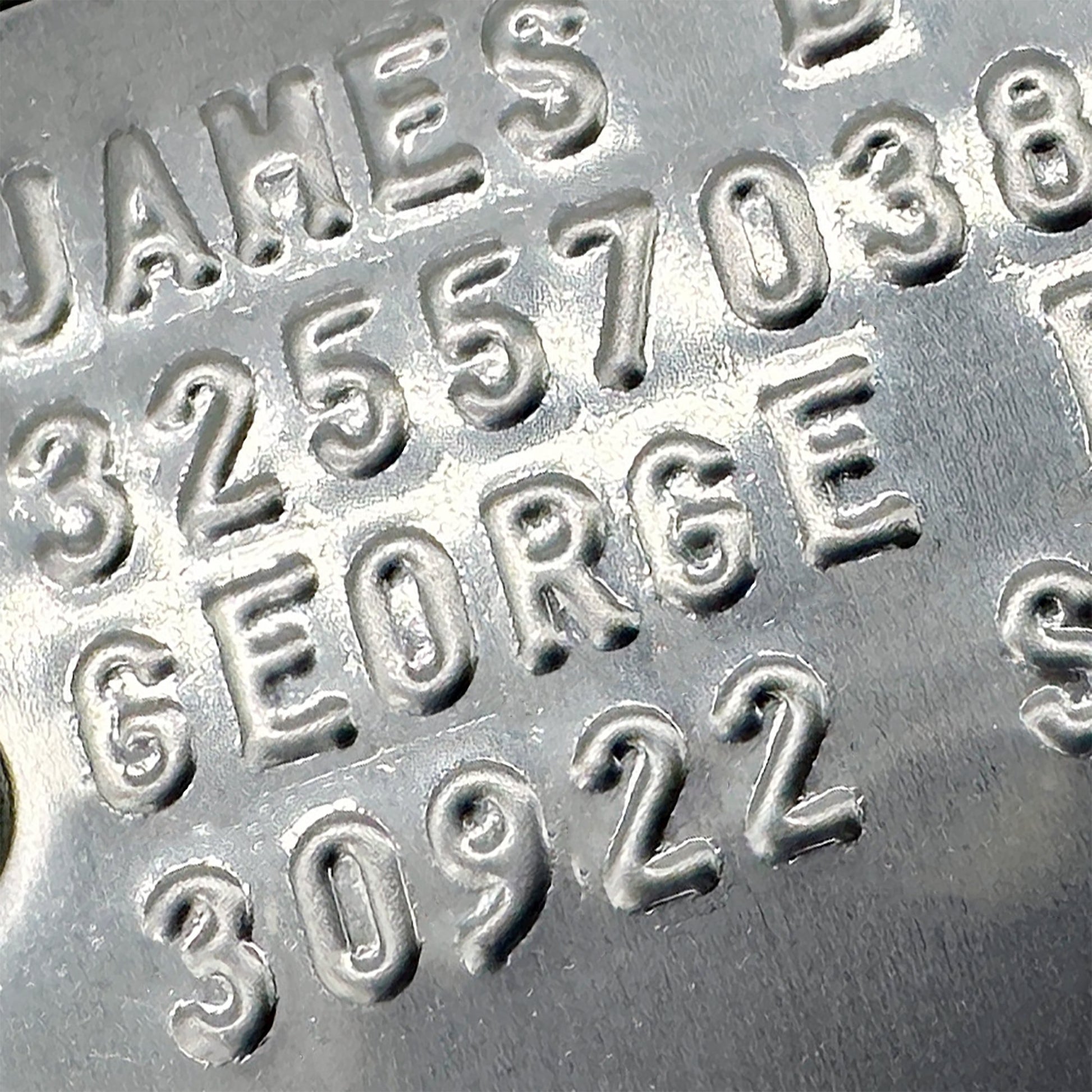 James 'Bucky' Barnes WWII Style Military Dog Tags Prop Replica - Notched pre 1965 WW2 - Stainless Steel - Chain Included - TheDogTagCo