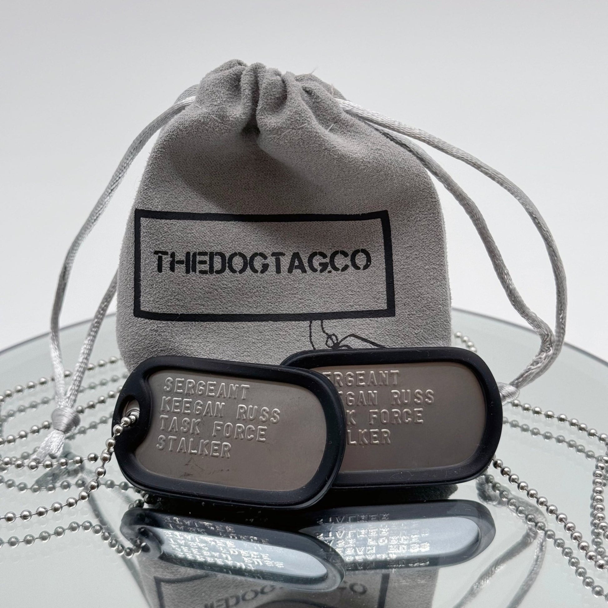 'KEEGAN RUSS' Military Dog Tags - Cosplay Costume Prop Replica - Stainless Steel Chains Included - TheDogTagCo