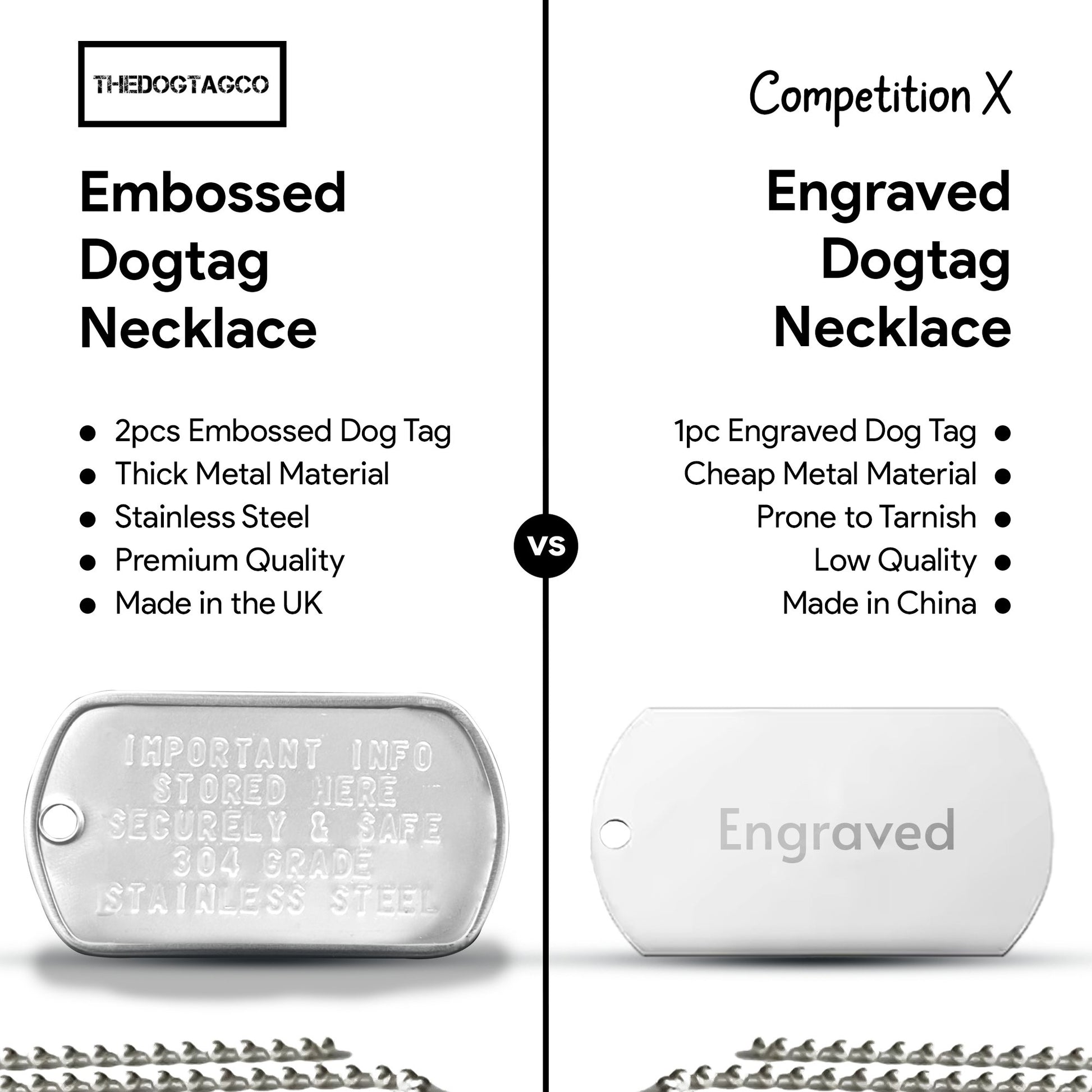 Personalised Embossed Dog Tag and Luggage Tag Bundle for Bikers Stainless Steel Travel Gift Durable Accessories - TheDogTagCo
