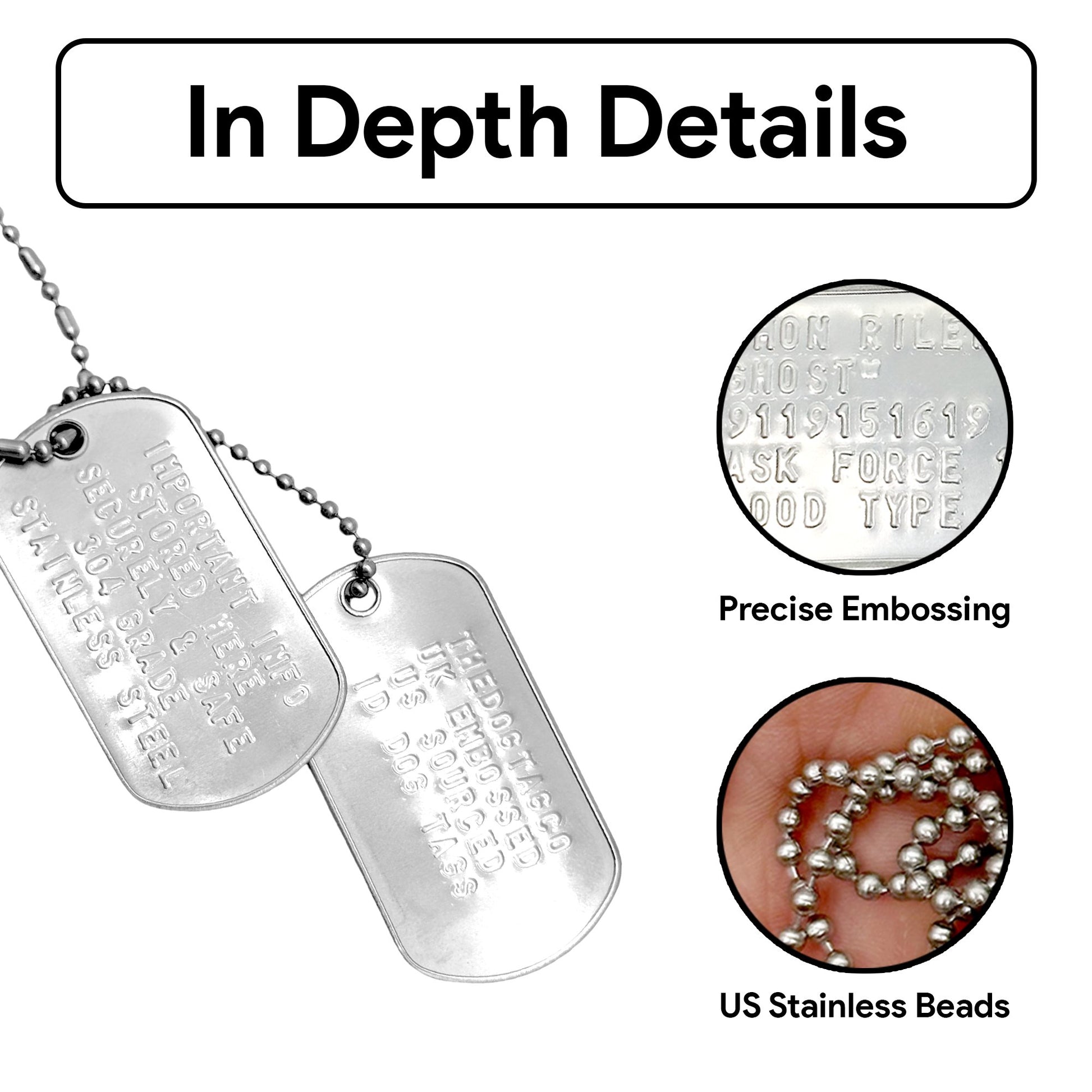 Personalised Embossed Dog Tag and Luggage Tag Bundle for Bikers Stainless Steel Travel Gift Durable Accessories - TheDogTagCo