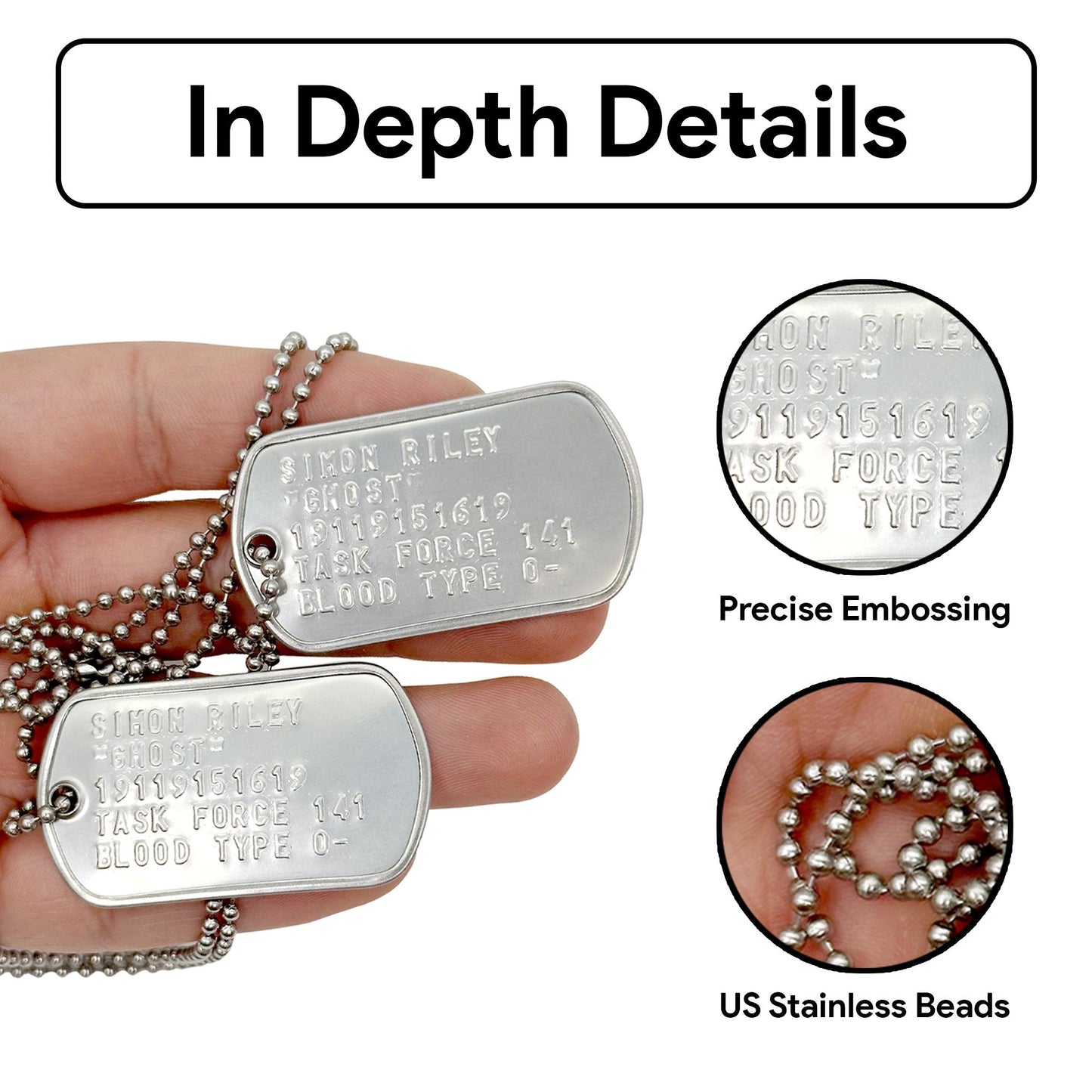 Simon 'Ghost' Riley US Military Dog Tags - Detailed Replica Collector Inspired Set - TheDogTagCo