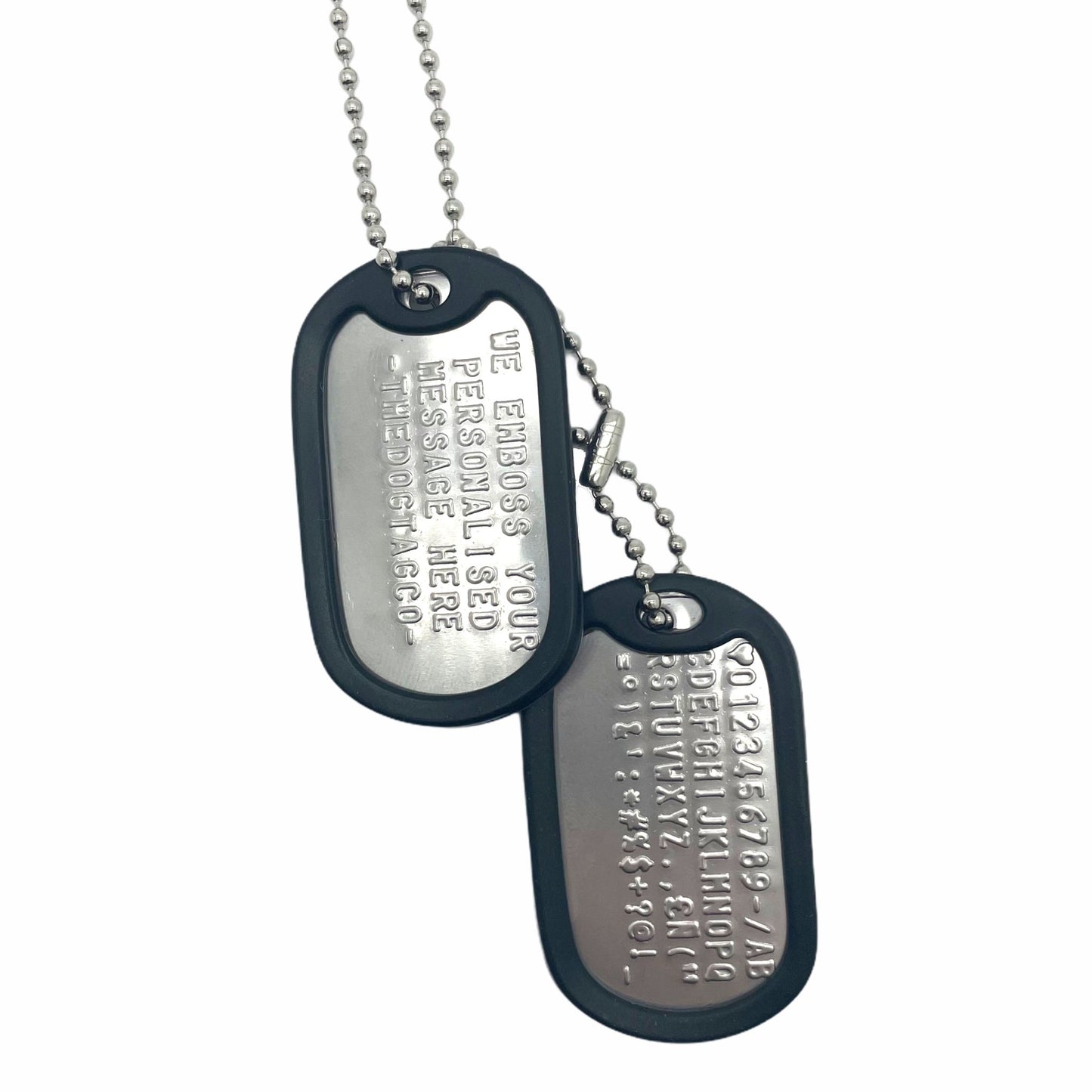 Authentic Personalised US Military Embossed Stainless Steel Dog Tags Pair Set - 1975 To Present Day - TheDogTagCo