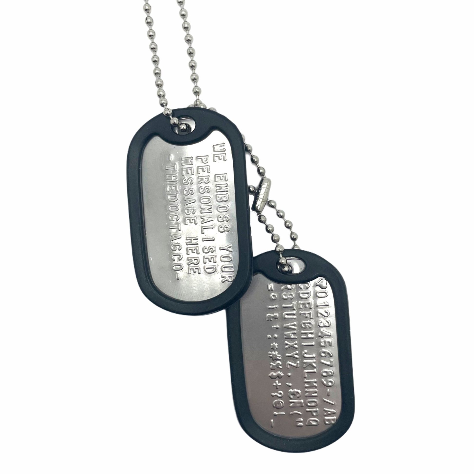 Authentic Personalised US Military Embossed Stainless Steel Dog Tags Pair Set - 1975 To Present Day - TheDogTagCo