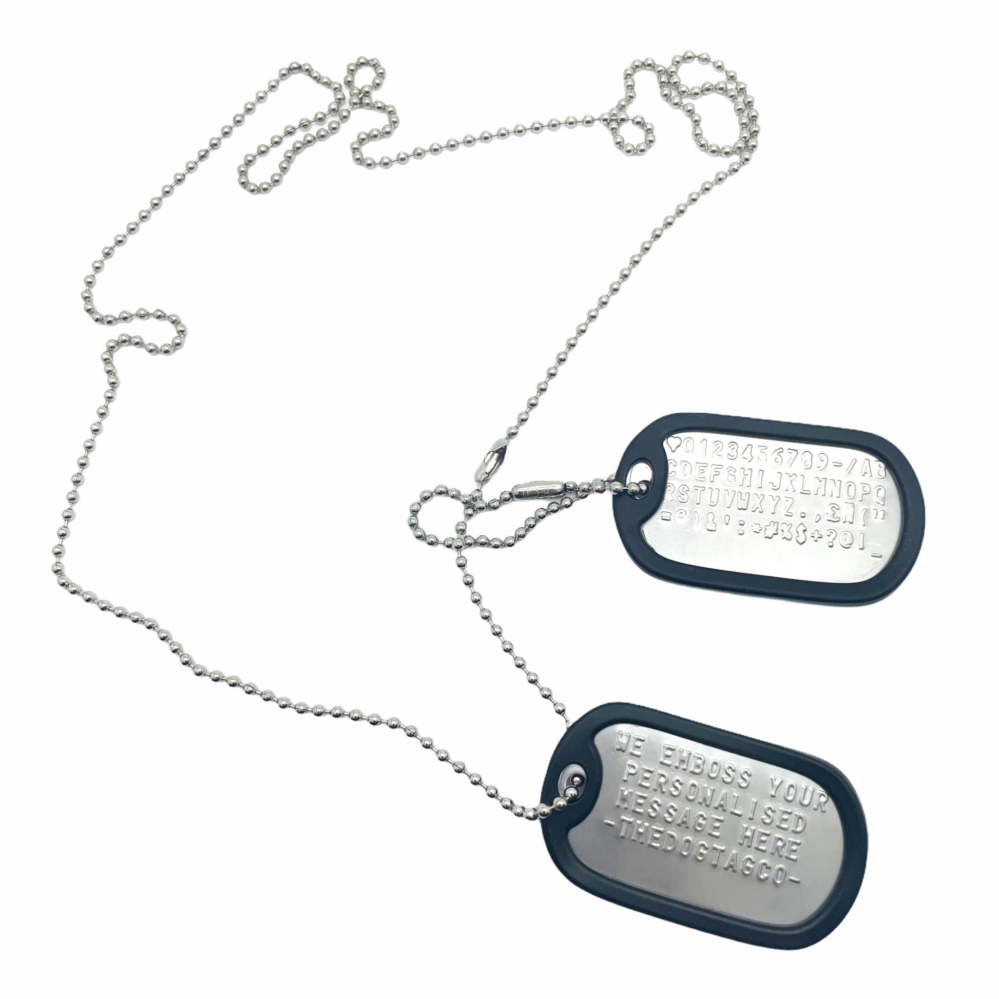 Authentic Personalised US Military Embossed Stainless Steel Dog Tags Pair Set - 1975 To Present Day - TheDogTagCo