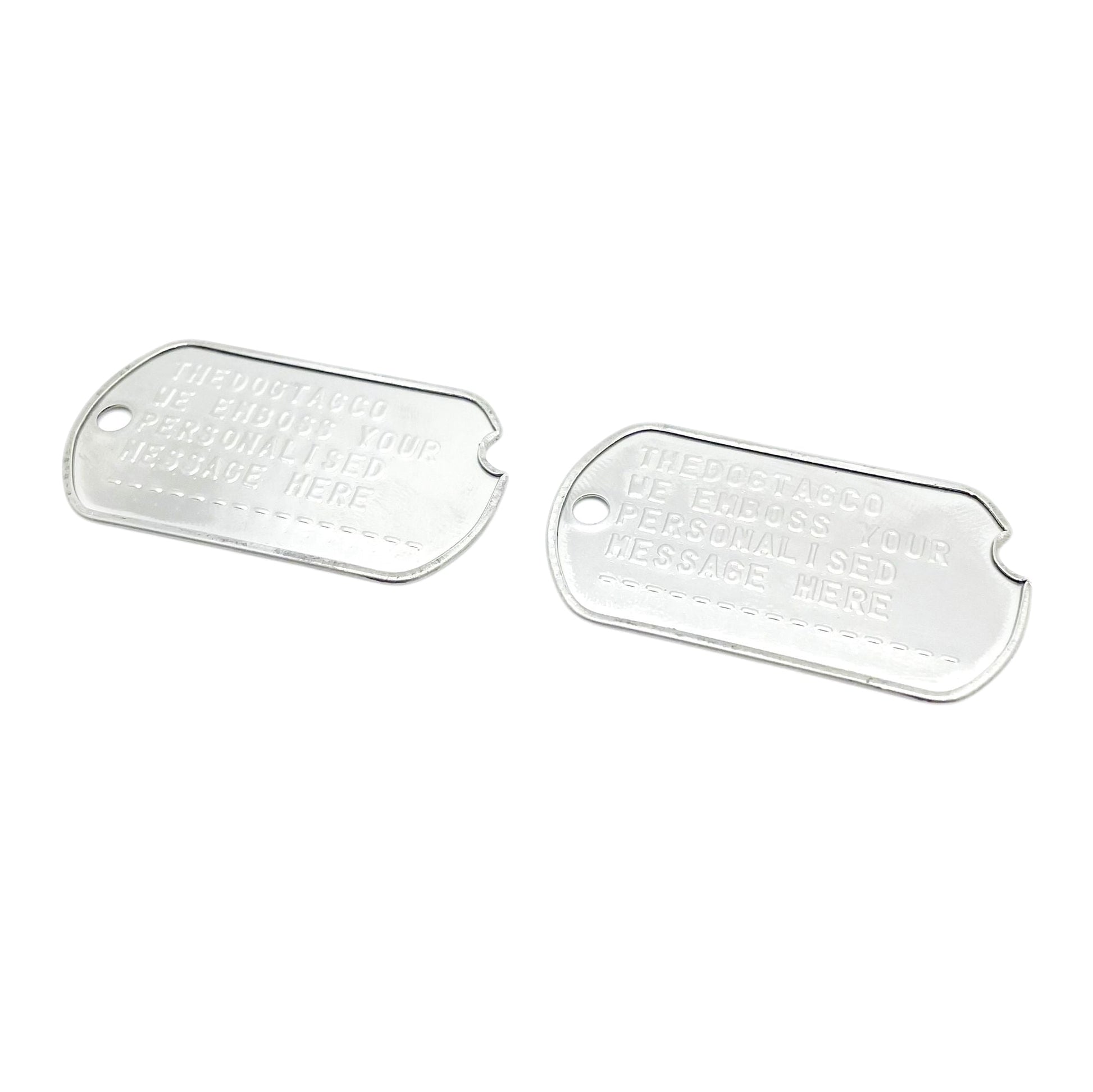Authentic Personalised US Military Embossed Stainless Steel Dog Tags Pair Set - WW2 - pre 1965 Exact Replica - TheDogTagCo