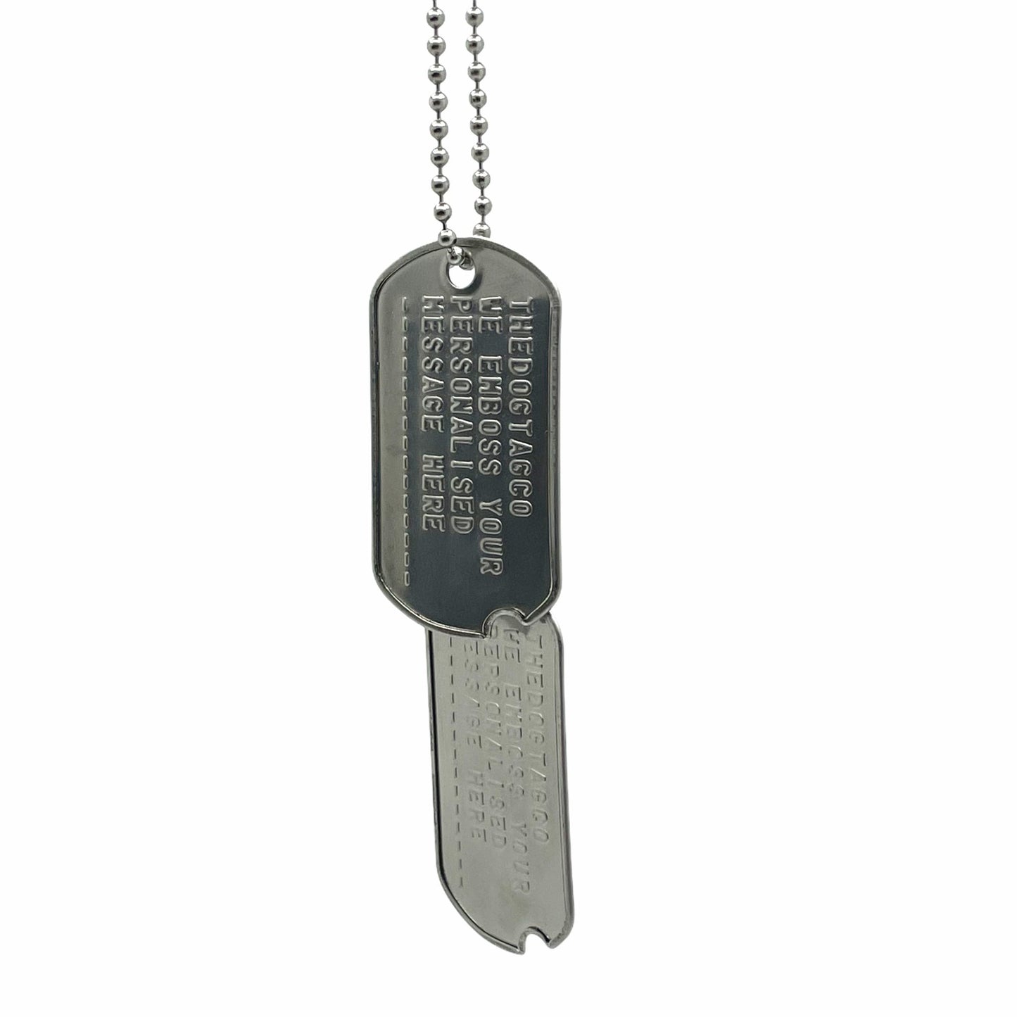 Authentic Personalised US Military Embossed Stainless Steel Dog Tags Pair Set - WW2 - pre 1965 Exact Replica - TheDogTagCo