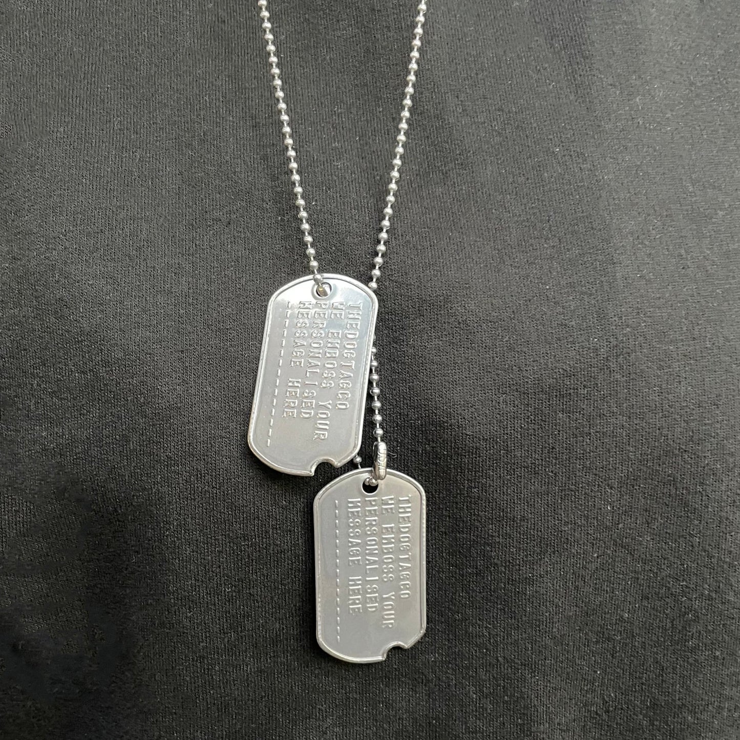Authentic Personalised US Military Embossed Stainless Steel Dog Tags Pair Set - WW2 - pre 1965 Exact Replica - TheDogTagCo