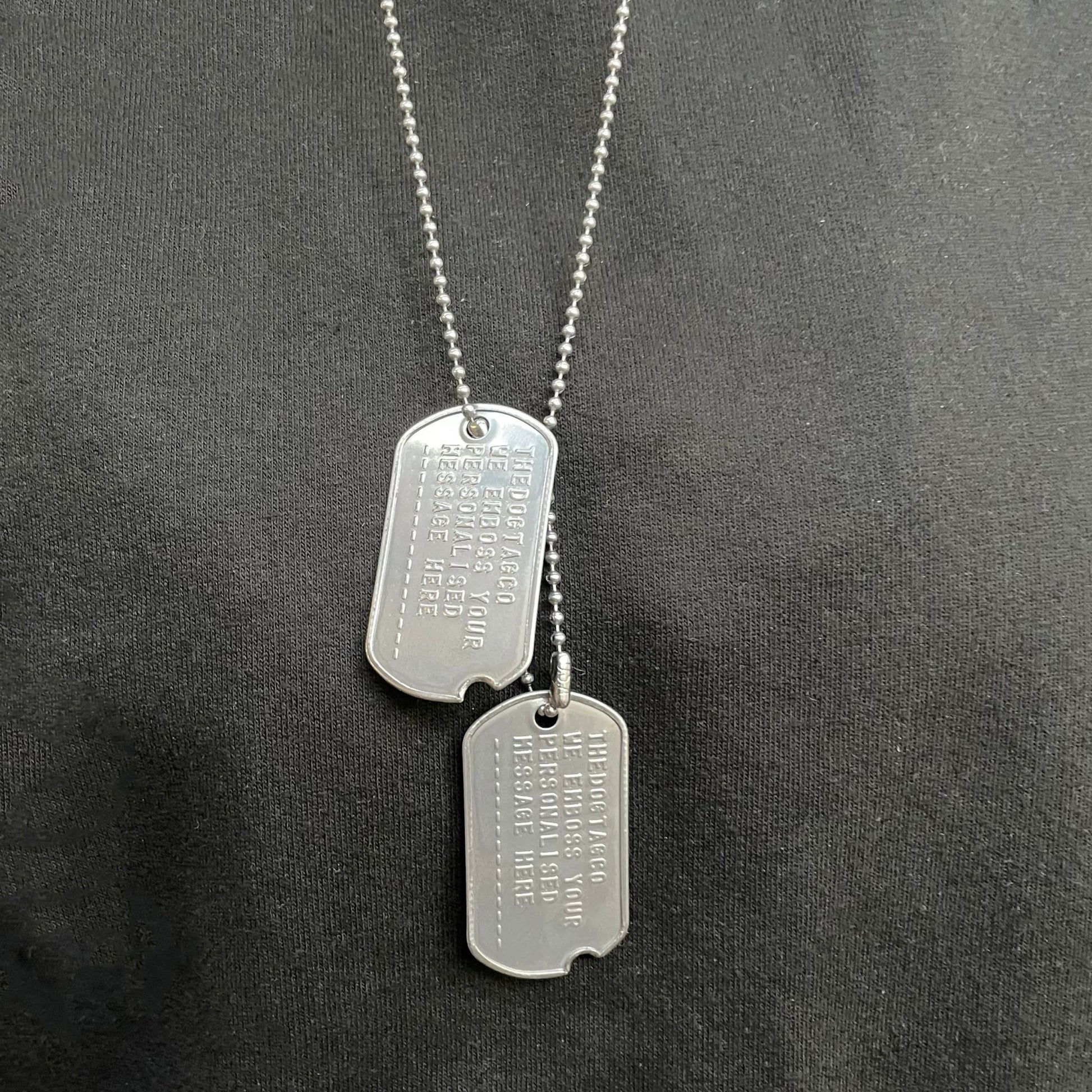 Authentic Personalised US Military Embossed Stainless Steel Dog Tags Pair Set - WW2 - pre 1965 Exact Replica - TheDogTagCo