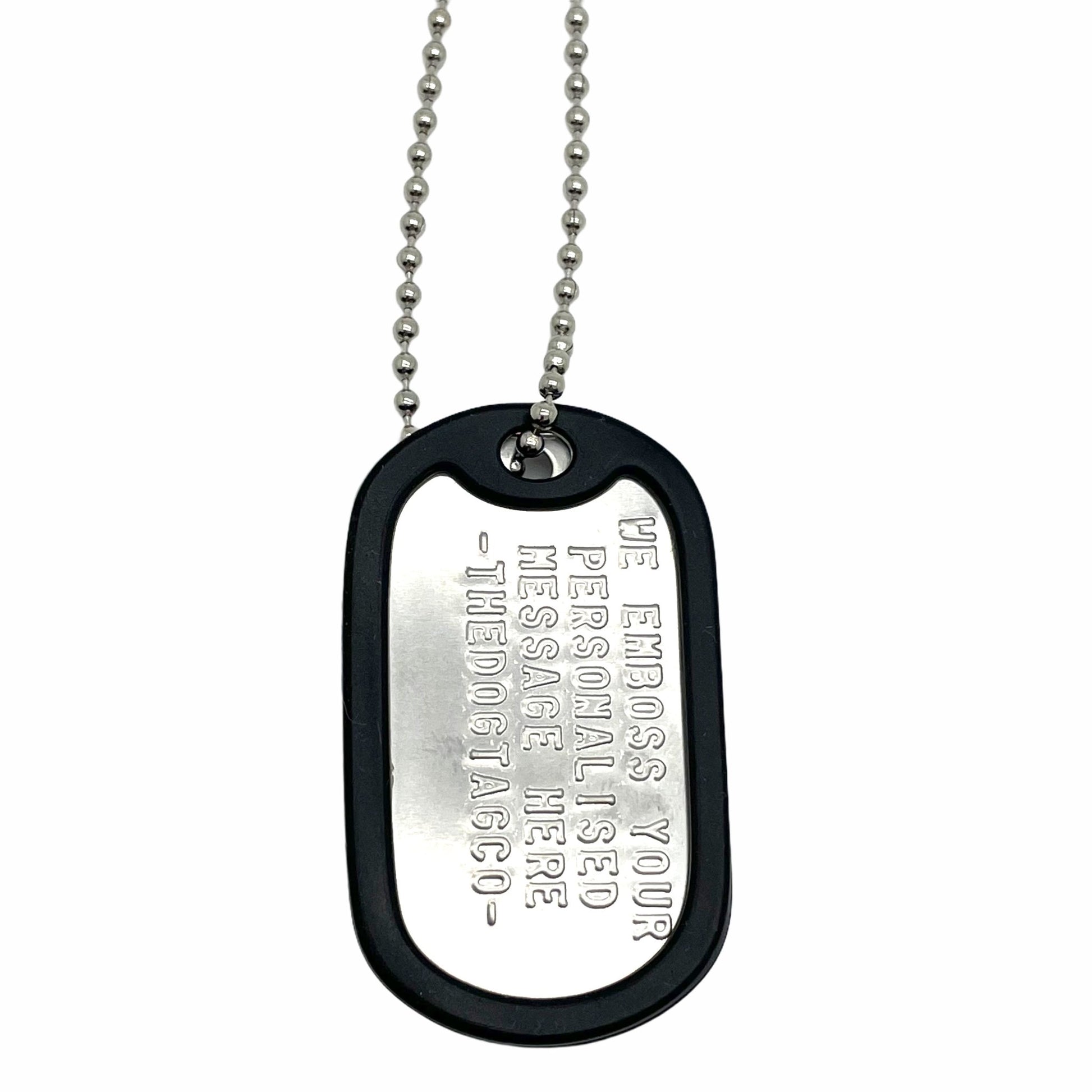 Authentic Personalised US Military Embossed Stainless Steel Dog Tags Single Set - 1975 To Present Day - TheDogTagCo