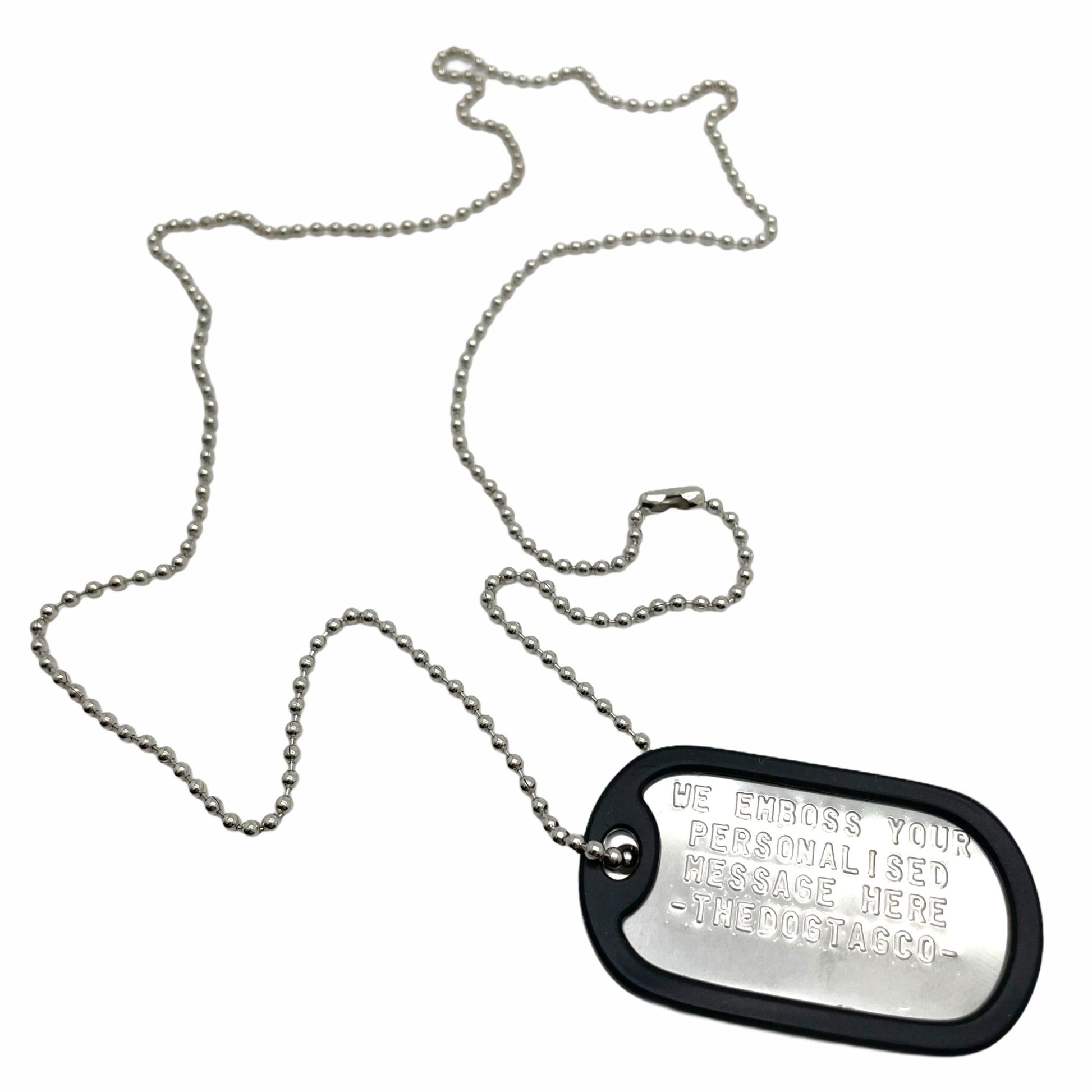 Authentic Personalised US Military Embossed Stainless Steel Dog Tags Single Set - 1975 To Present Day - TheDogTagCo
