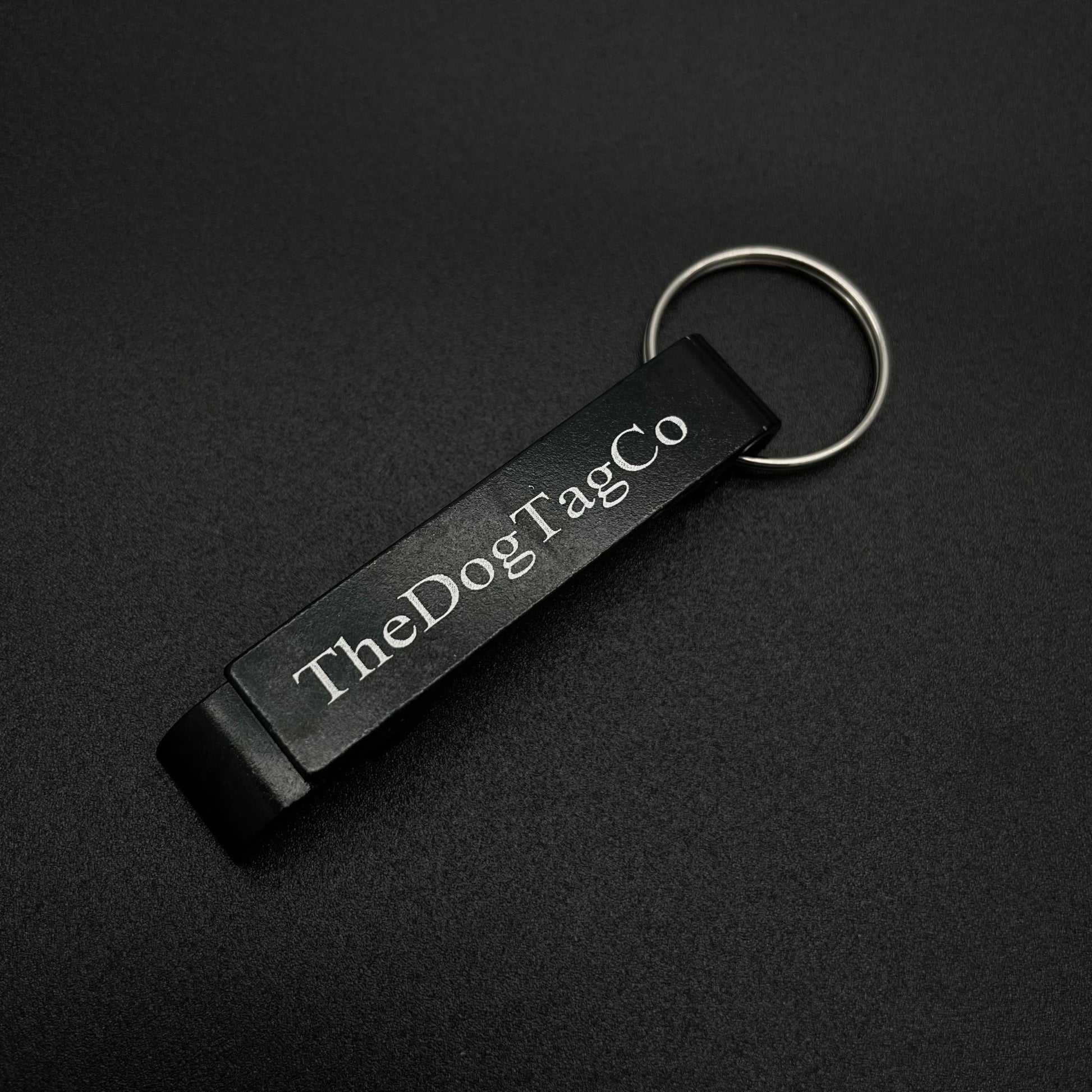 Bottle Opener Key Ring Keyring Jet Black Finish - TheDogTagCo - TheDogTagCo