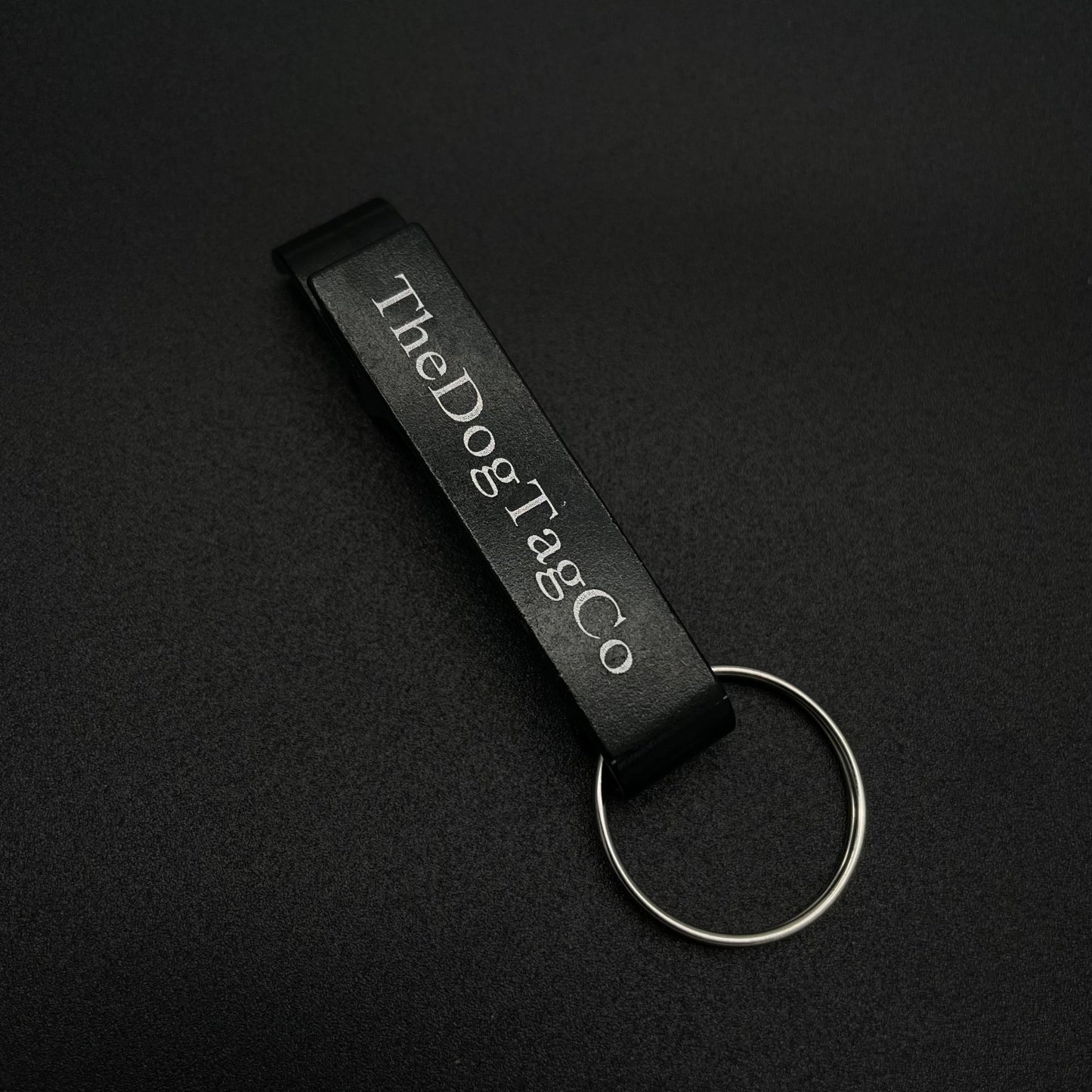 Bottle Opener Key Ring Keyring Jet Black Finish - TheDogTagCo - TheDogTagCo