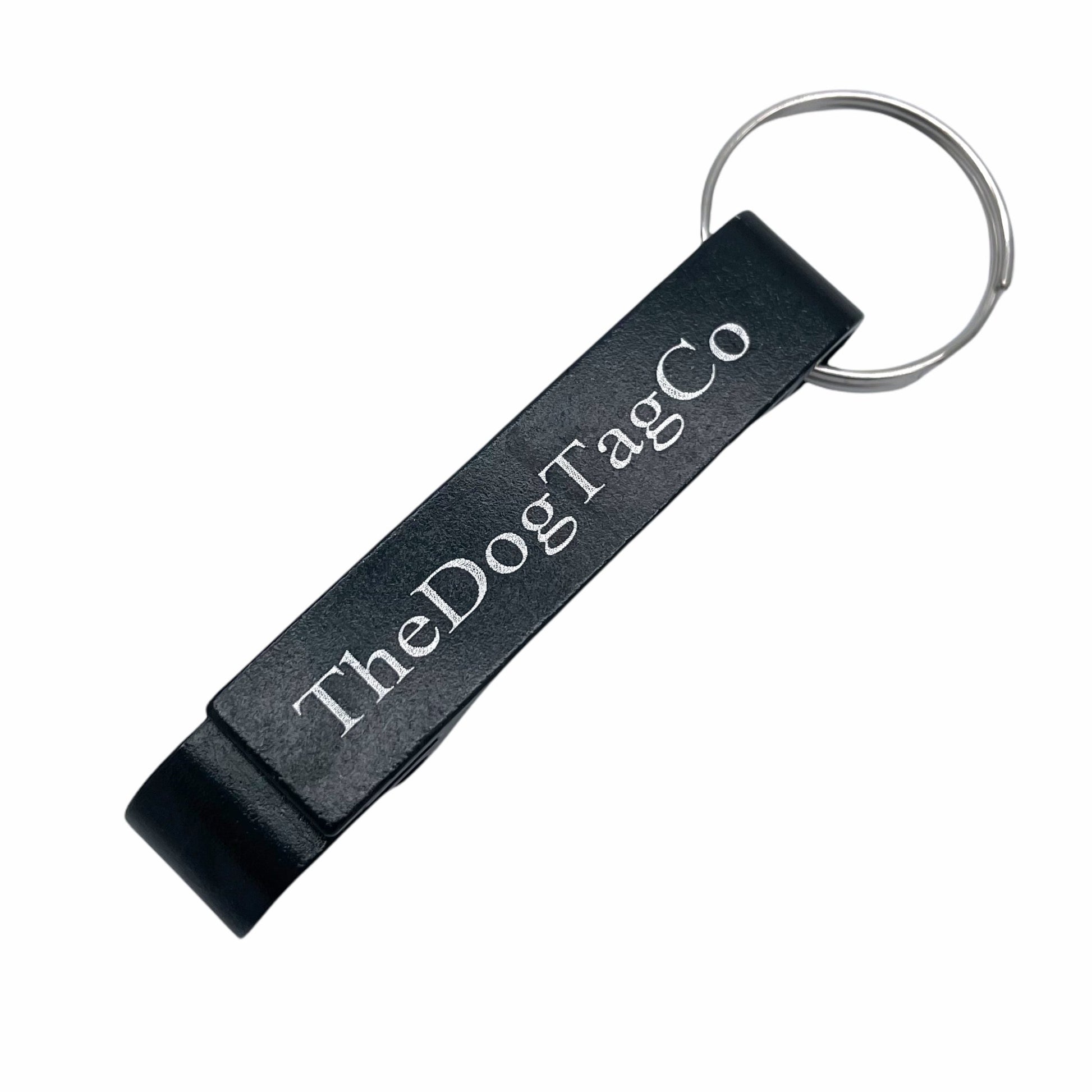 Bottle Opener Key Ring Keyring Jet Black Finish - TheDogTagCo - TheDogTagCo
