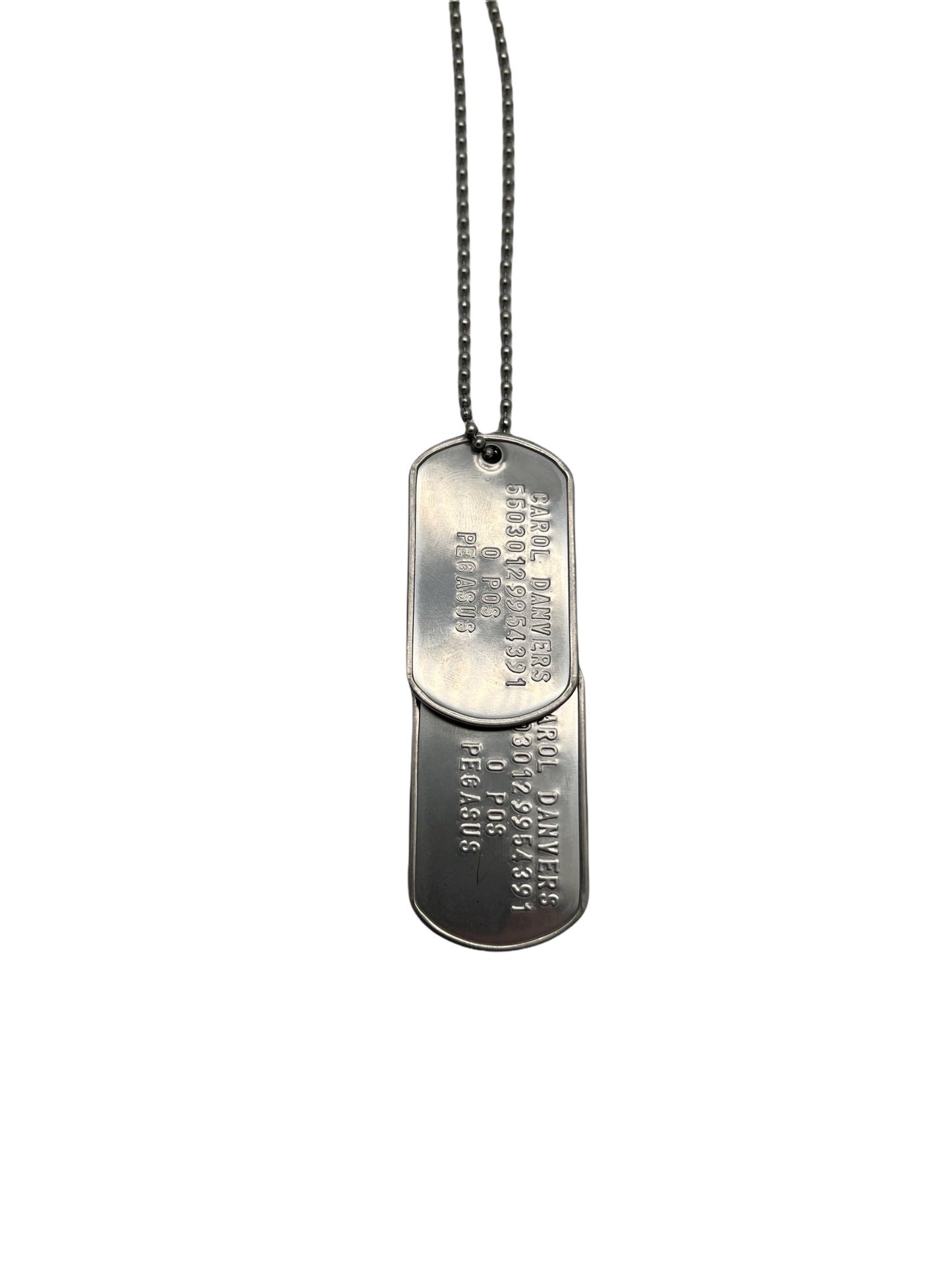 'CAPTAIN DANVERS' Military Dog Tags - Cosplay Costume Prop Replica - Stainless Steel Chains Included - TheDogTagCo