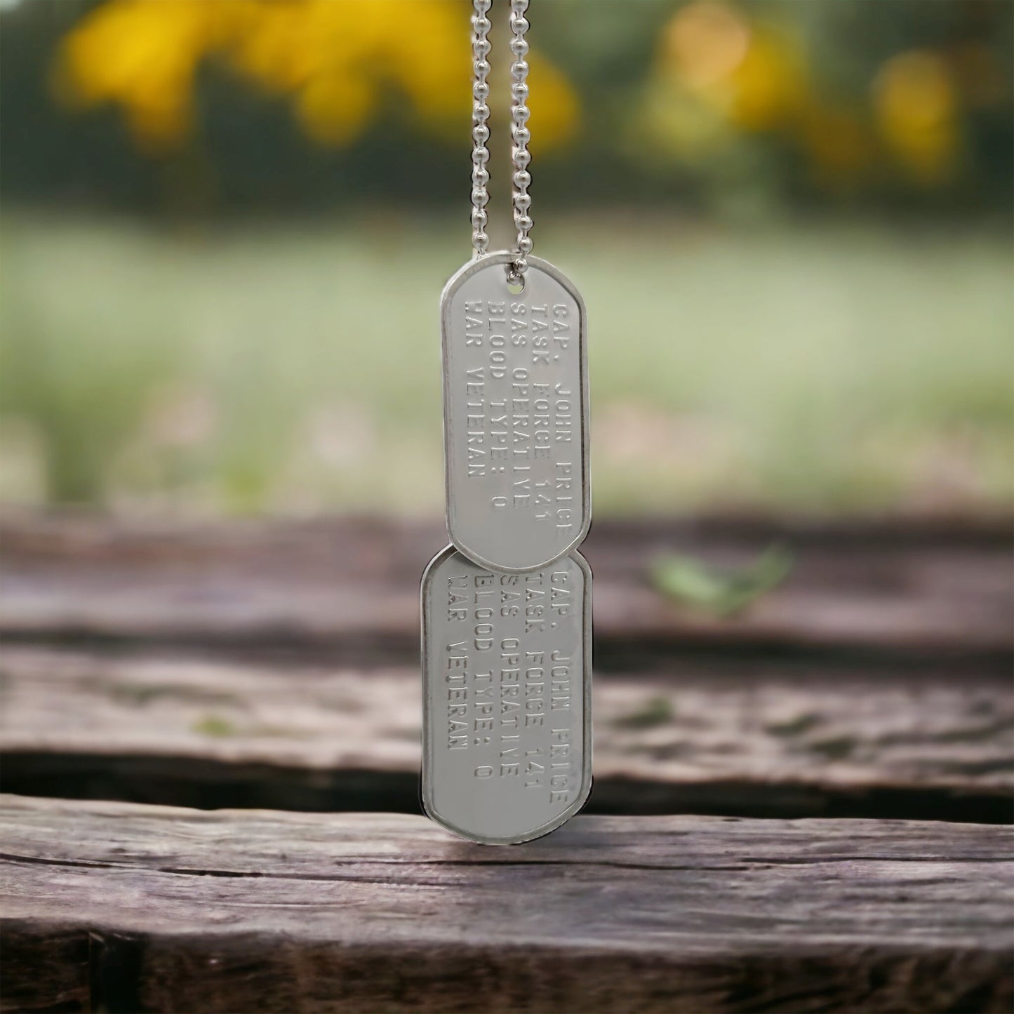 Captain John Price Military Dog Tag Set- Stainless Steel - Chains Included - TheDogTagCo