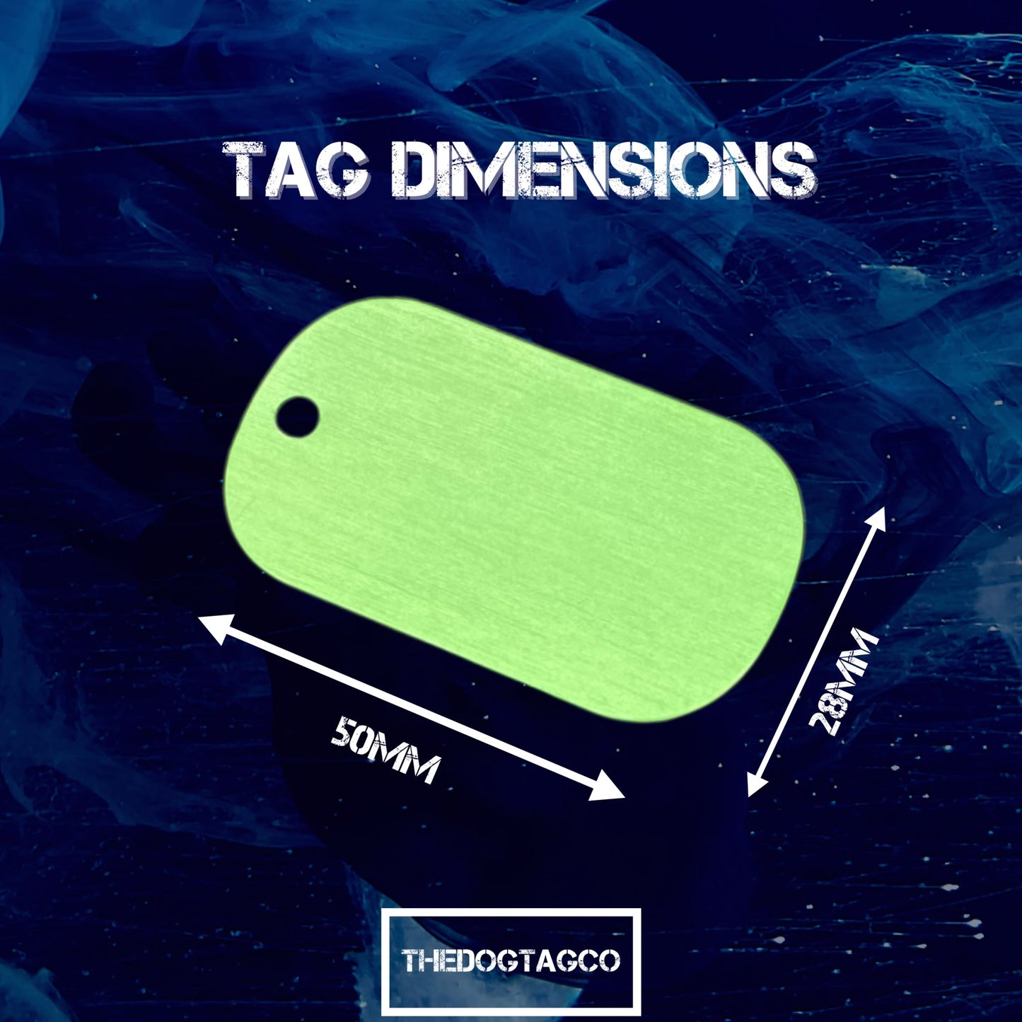 Custom Military Dog Tag (Green PAIR Set with Green Chains) - TheDogTagCo