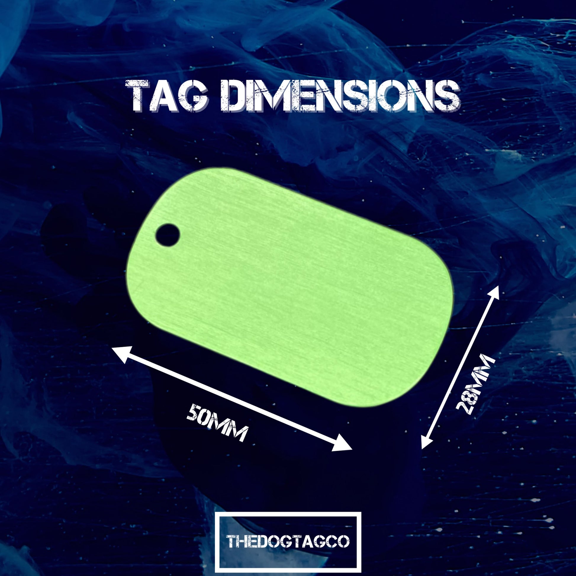 Custom Military Dog Tag (Green PAIR Set with Green Chains) - TheDogTagCo