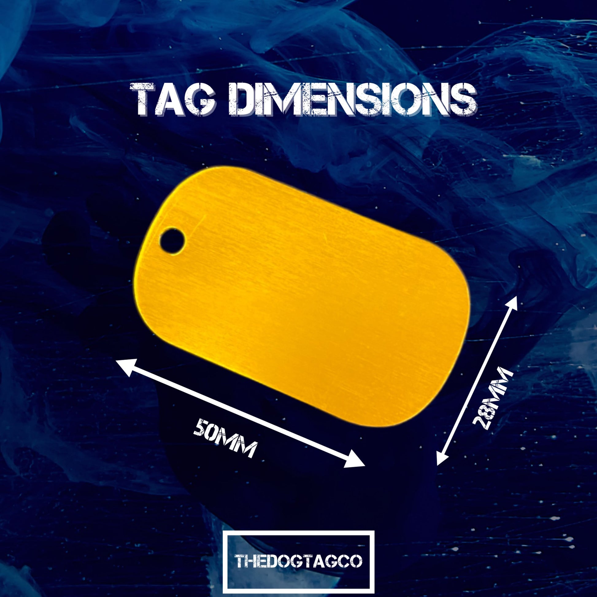 Genuine Army Dog Tag (Gold Personalised ID Dog Tag Army PAIR Set with Yellow Chains) - TheDogTagCo