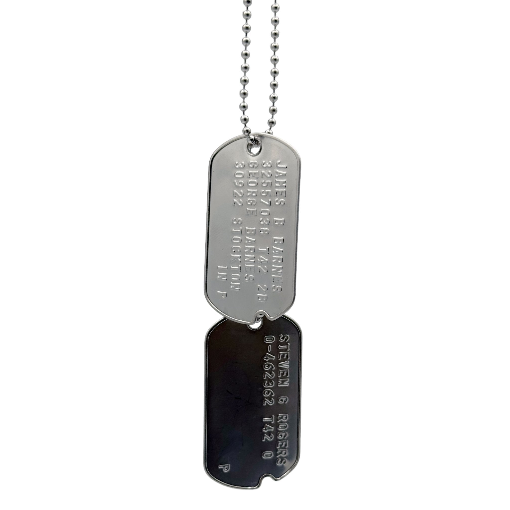  Stainless Steel Engraved Notched Military