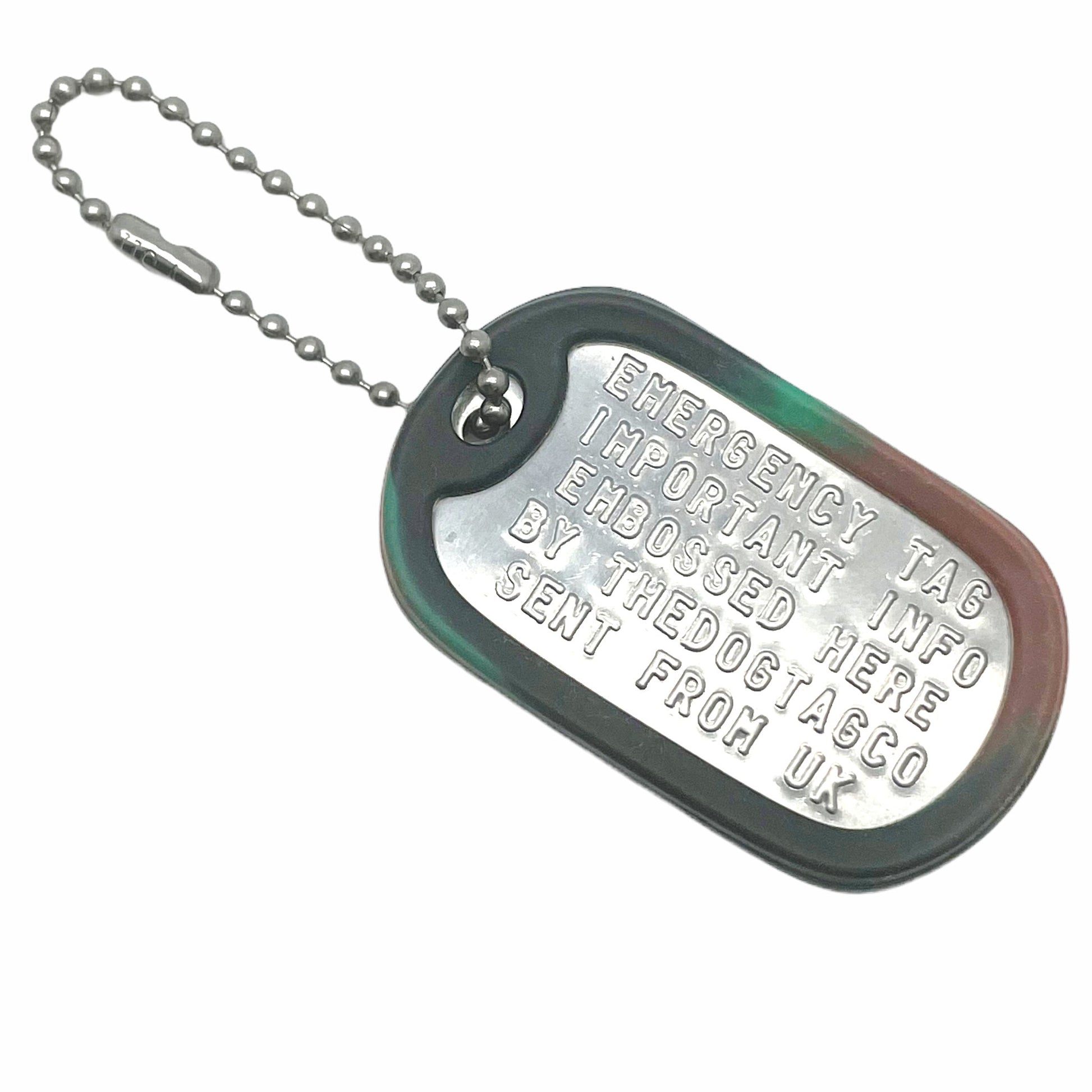 Military Dog Tag Stainless Steel Single Keychain, Emergency, Luggage Tag, Supplied supplied with 4" chain - TheDogTagCo