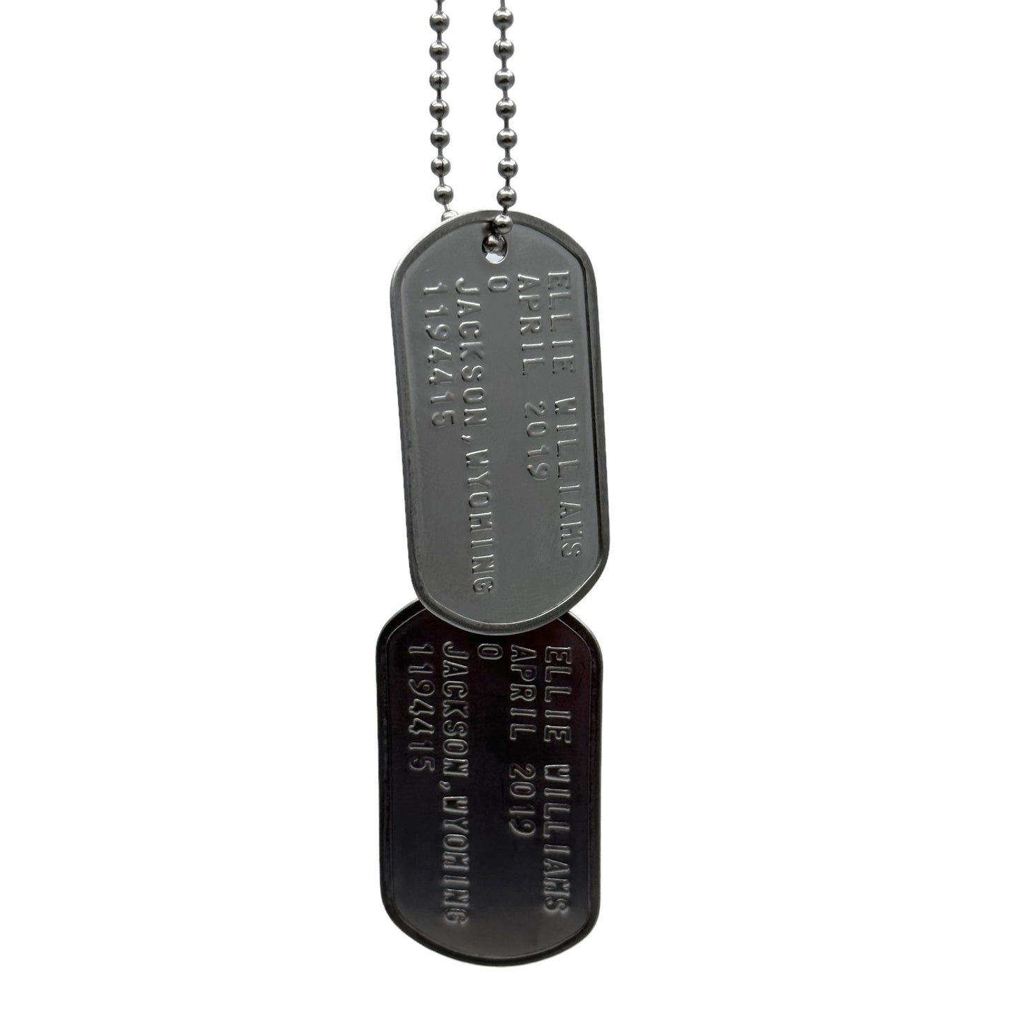 'NEW KID' Military Dog Tags - Cosplay Costume Prop Replica - Stainless Steel Chains Included - TheDogTagCo