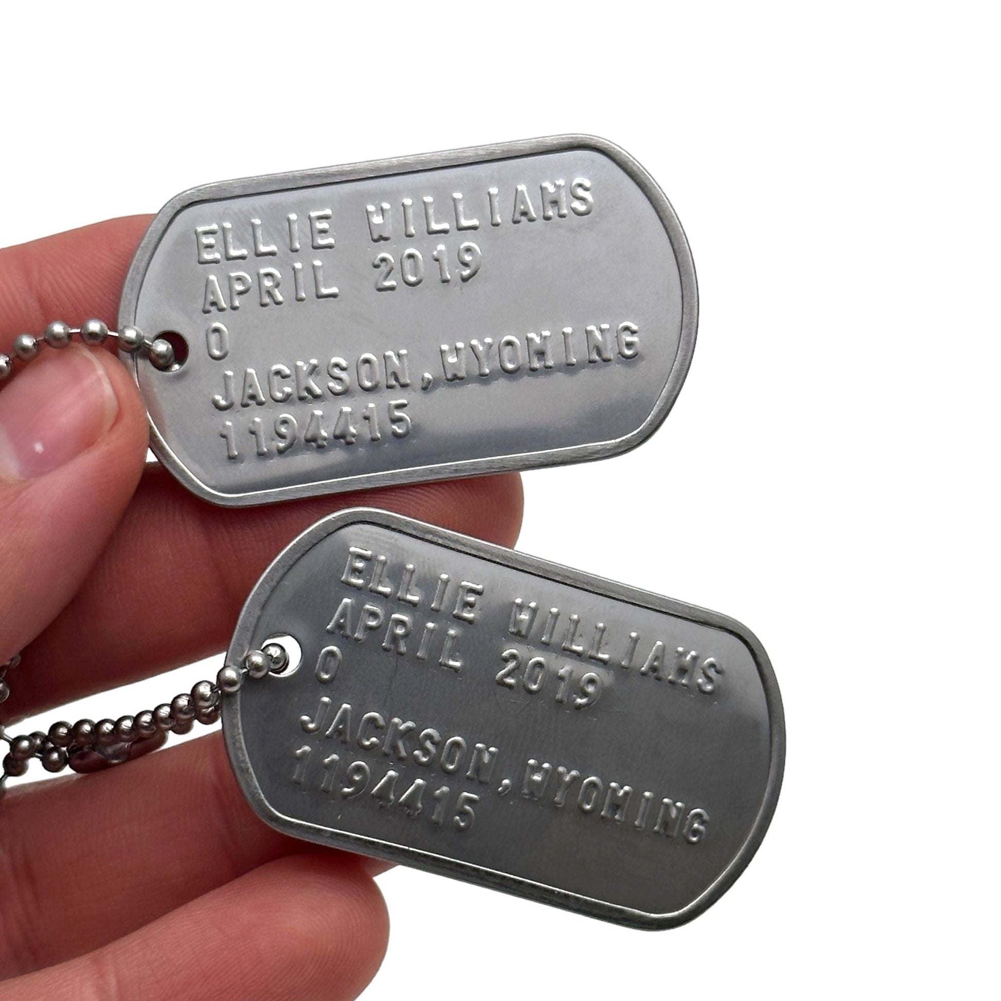 'NEW KID' Military Dog Tags - Cosplay Costume Prop Replica - Stainless Steel Chains Included - TheDogTagCo