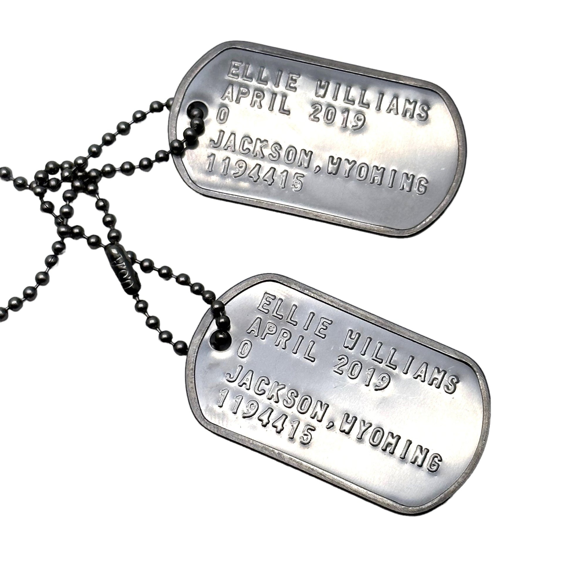 'NEW KID' Military Dog Tags - Cosplay Costume Prop Replica - Stainless Steel Chains Included - TheDogTagCo