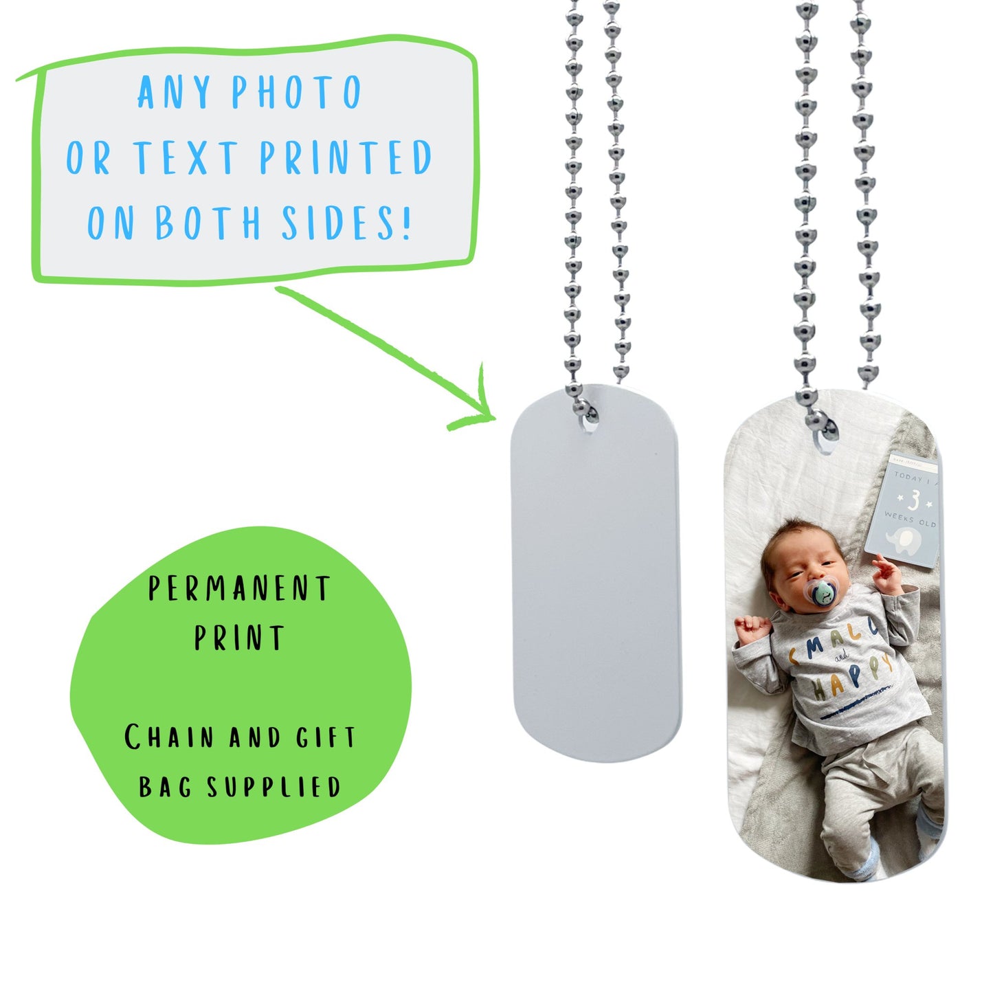 Personalised Double Sided Tag (Necklace) - TheDogTagCo
