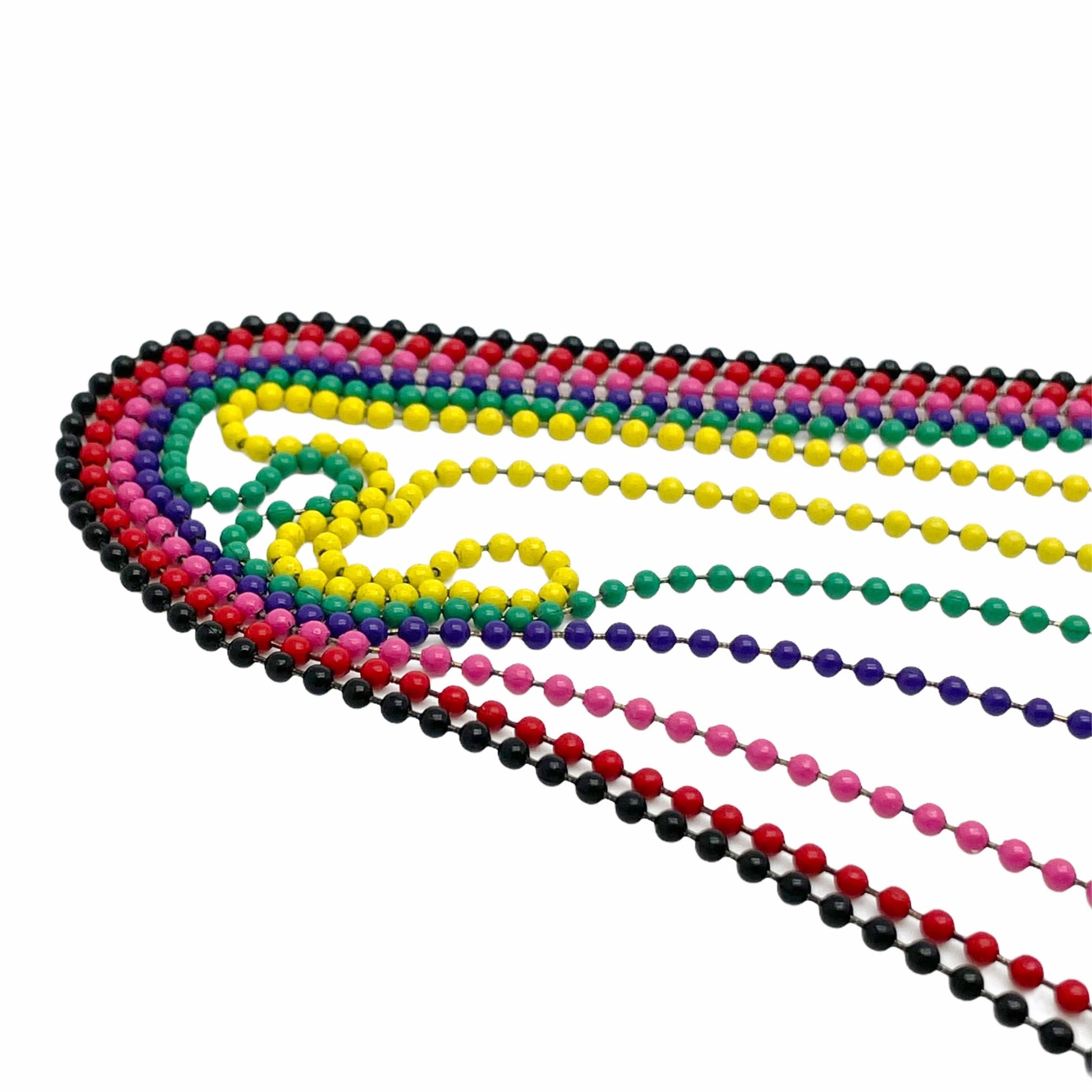 Replacement 30" Colour Coated Steel Chain - U.S.A Ball 2.4mm Bead with connector (1 - 10 Pack) - TheDogTagCo