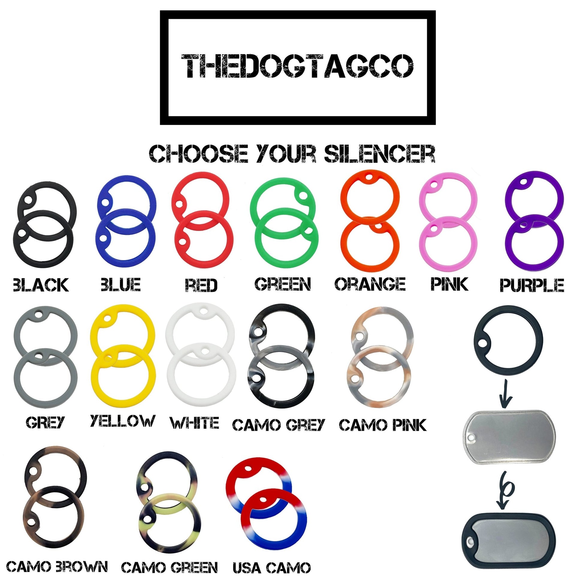 Replacement Rubber Silencers for U.S.A Military Dog Tags - TheDogTagCo