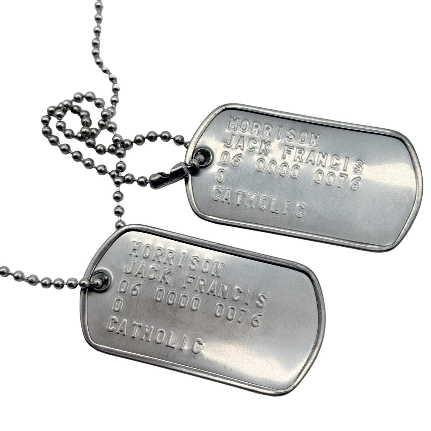 'Soldier 76' DOG TAGS Necklace - Prop Replica Stainless Steel - Chains Included - TheDogTagCo