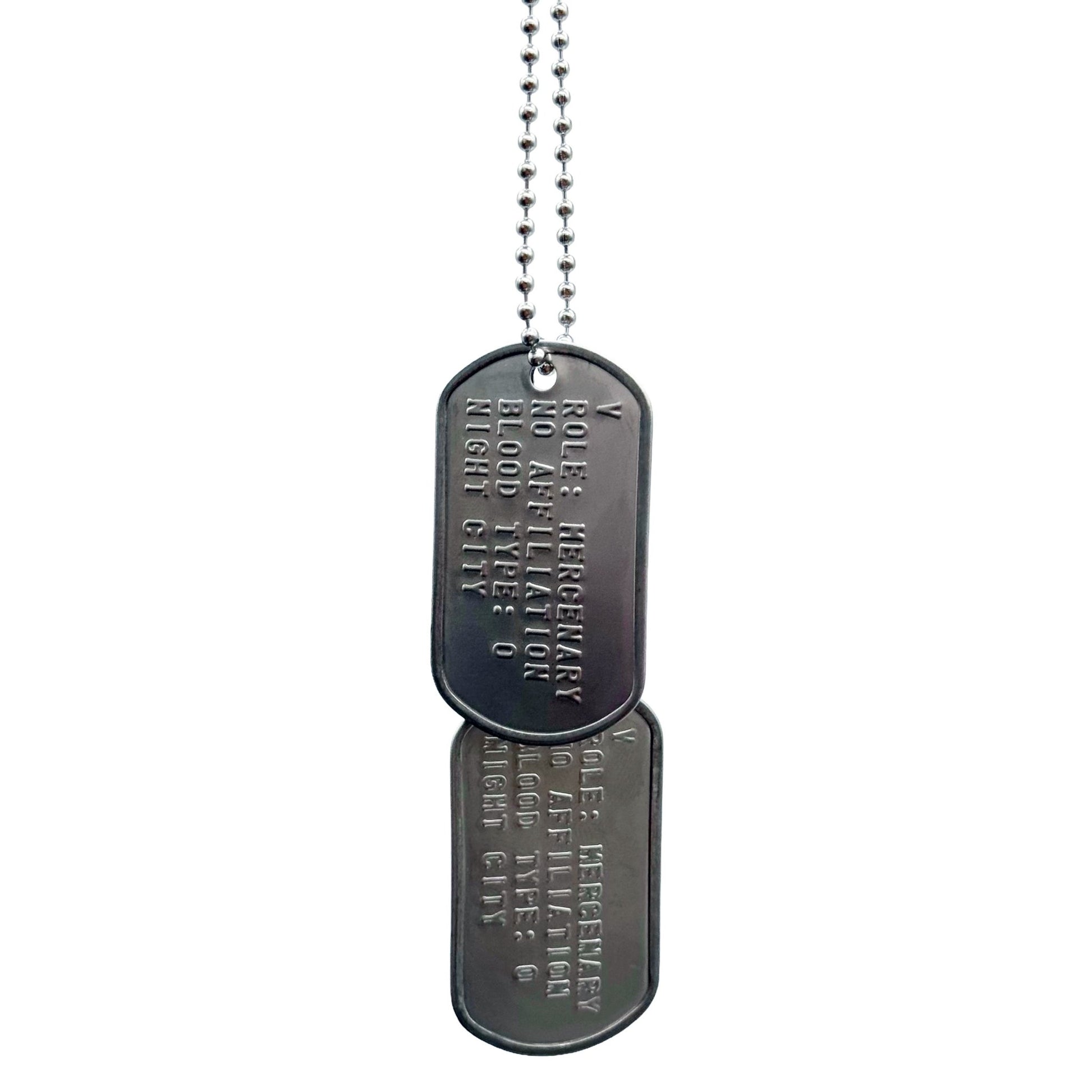 'V' 2077 US Military DOG TAGS Gaming Collectible Pendant COSPLAY Necklace - TheDogTagCo