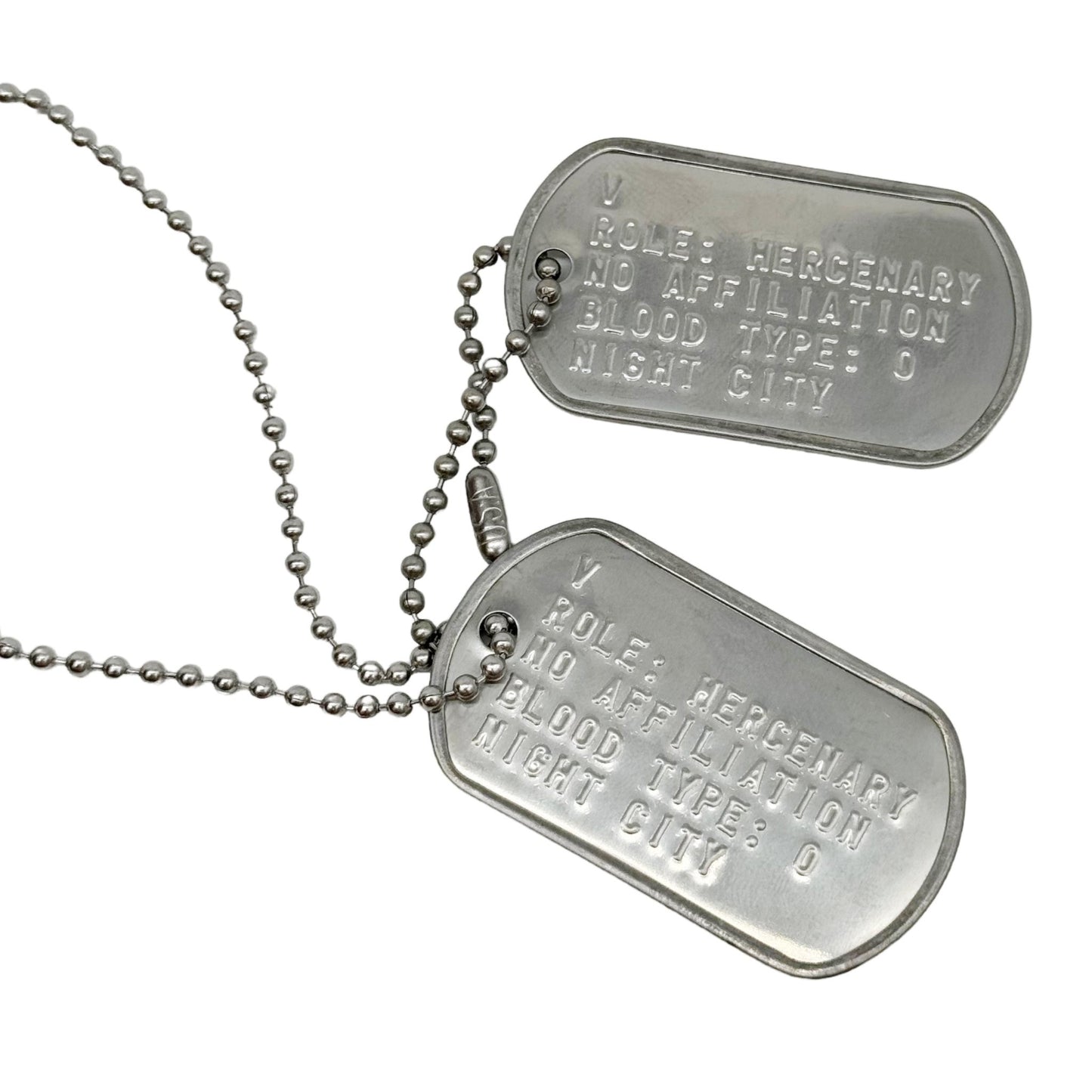 'V' 2077 US Military DOG TAGS Gaming Collectible Pendant COSPLAY Necklace - TheDogTagCo