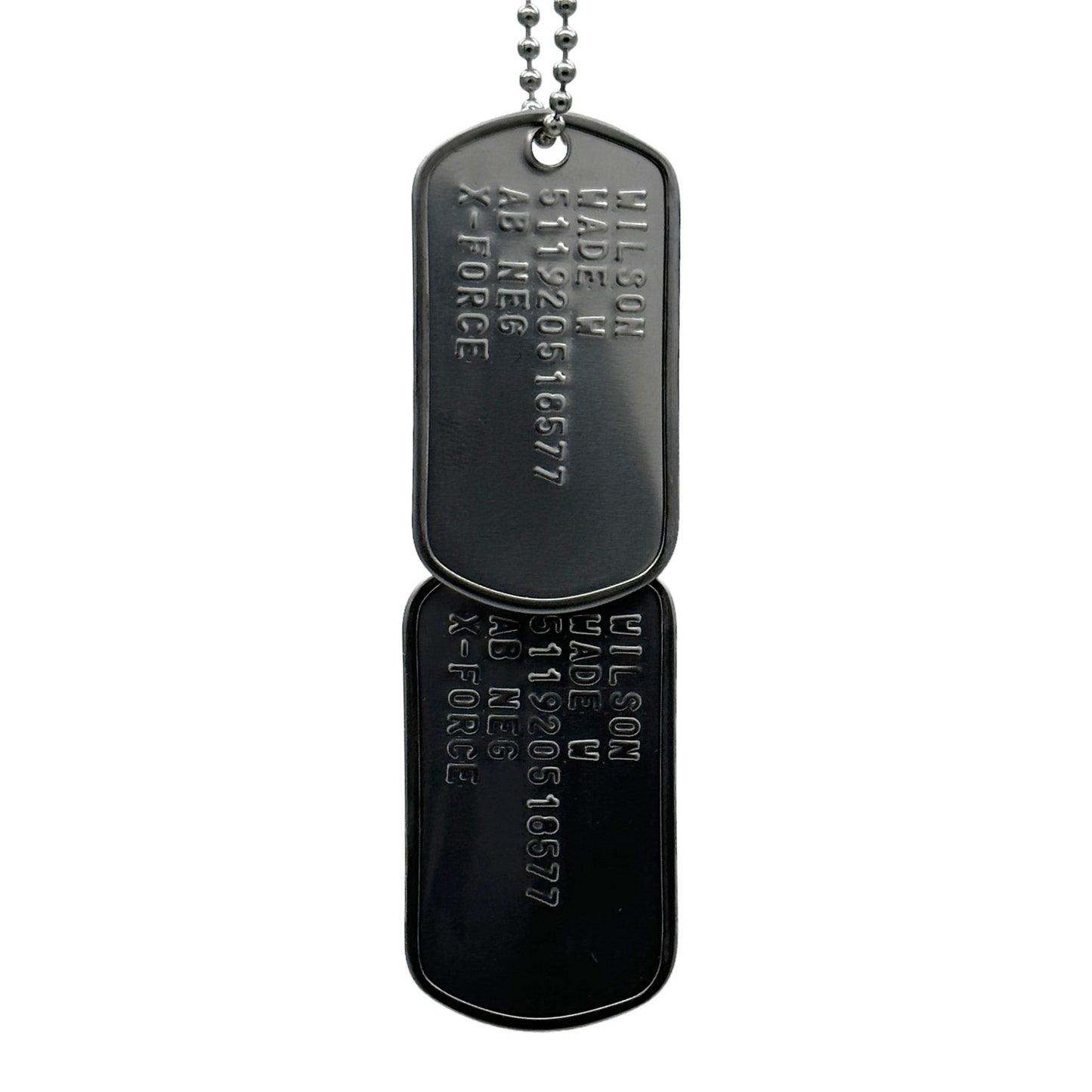 'WADE WILSON' Dog Tags - Costume Cosplay Prop Replica Military - Stainless Steel Chains Included - TheDogTagCo