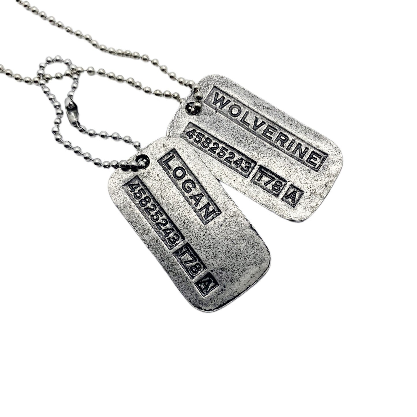 'WOLVERINE' Logan Military Dog Tags - Cosplay Costume Prop Replica - Stainless Steel Chains Included - TheDogTagCo