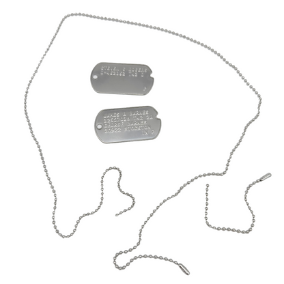 James Bucky Barnes x Steven Rogers 'Captain America' WWII Style Military Dog Tags Prop Replica - Notched pre 1965 WW2 - Stainless Steel - Chain Included