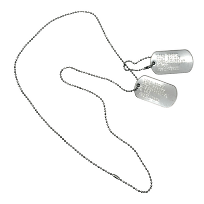 'LARA CROFT' Dog Tags - Costume Cosplay Prop Replica Military - Stainless Steel Chains Included