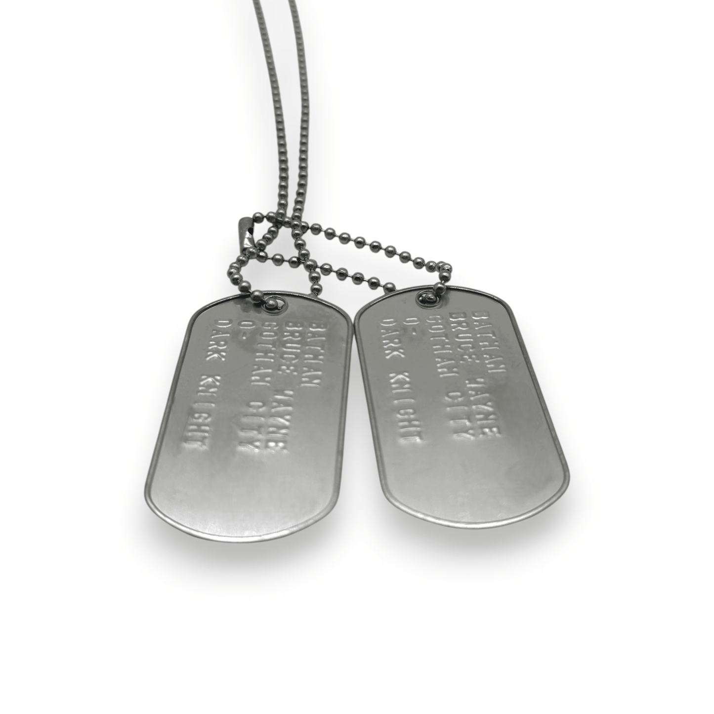BRUCE WAYNE 'BATMAN' Dog Tags - Costume Cosplay Prop Replica Military - Stainless Steel Chains Included - TheDogTagCo