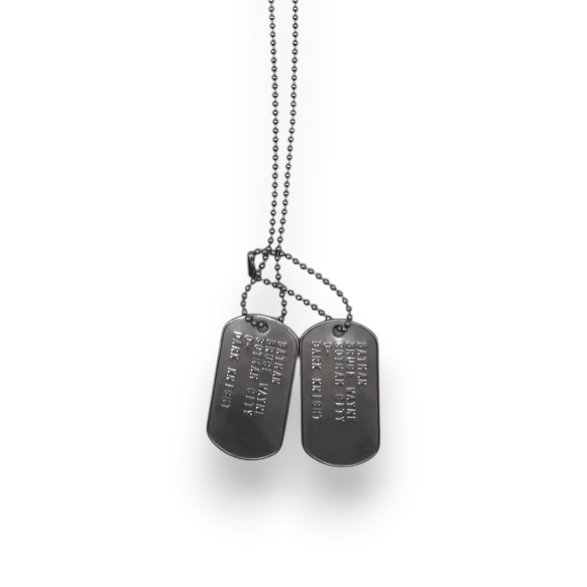 BRUCE WAYNE 'BATMAN' Dog Tags - Costume Cosplay Prop Replica Military - Stainless Steel Chains Included - TheDogTagCo