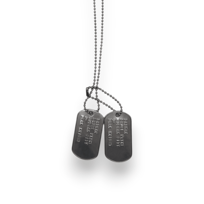 BRUCE WAYNE 'BATMAN' Dog Tags - Costume Cosplay Prop Replica Military - Stainless Steel Chains Included - TheDogTagCo