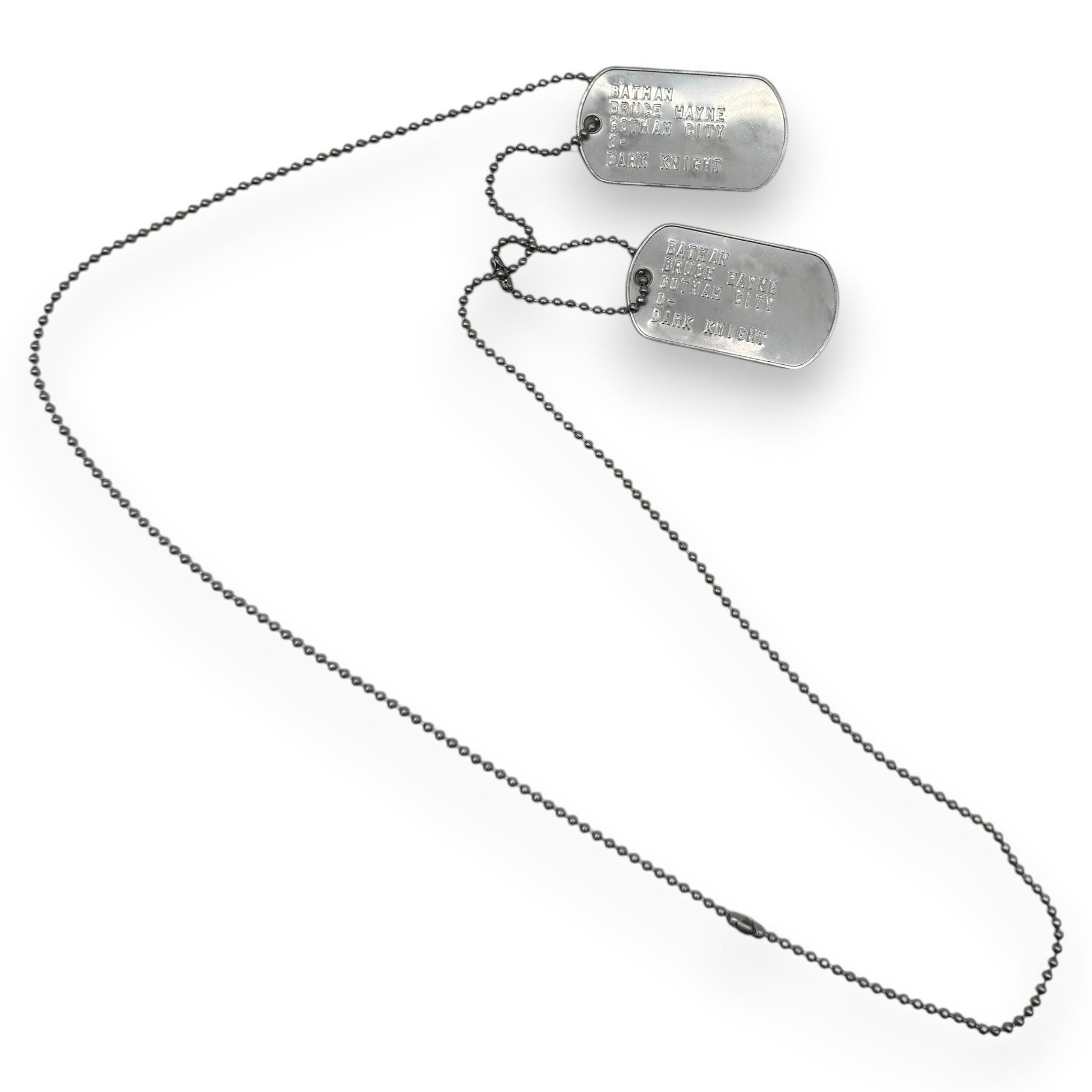 BRUCE WAYNE 'BATMAN' Dog Tags - Costume Cosplay Prop Replica Military - Stainless Steel Chains Included - TheDogTagCo
