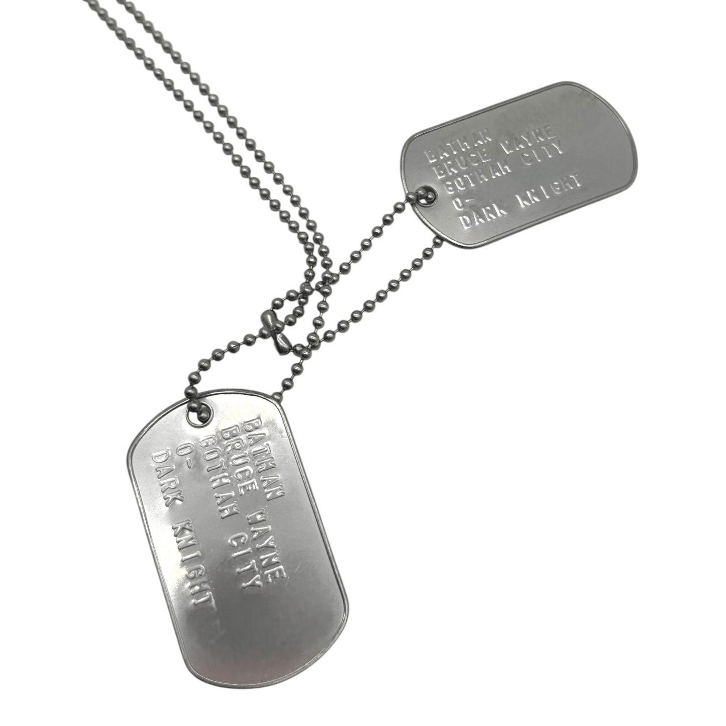 BRUCE WAYNE 'BATMAN' Dog Tags - Costume Cosplay Prop Replica Military - Stainless Steel Chains Included - TheDogTagCo