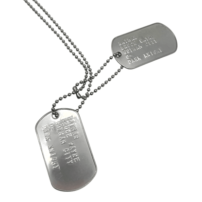 BRUCE WAYNE 'BATMAN' Dog Tags - Costume Cosplay Prop Replica Military - Stainless Steel Chains Included - TheDogTagCo