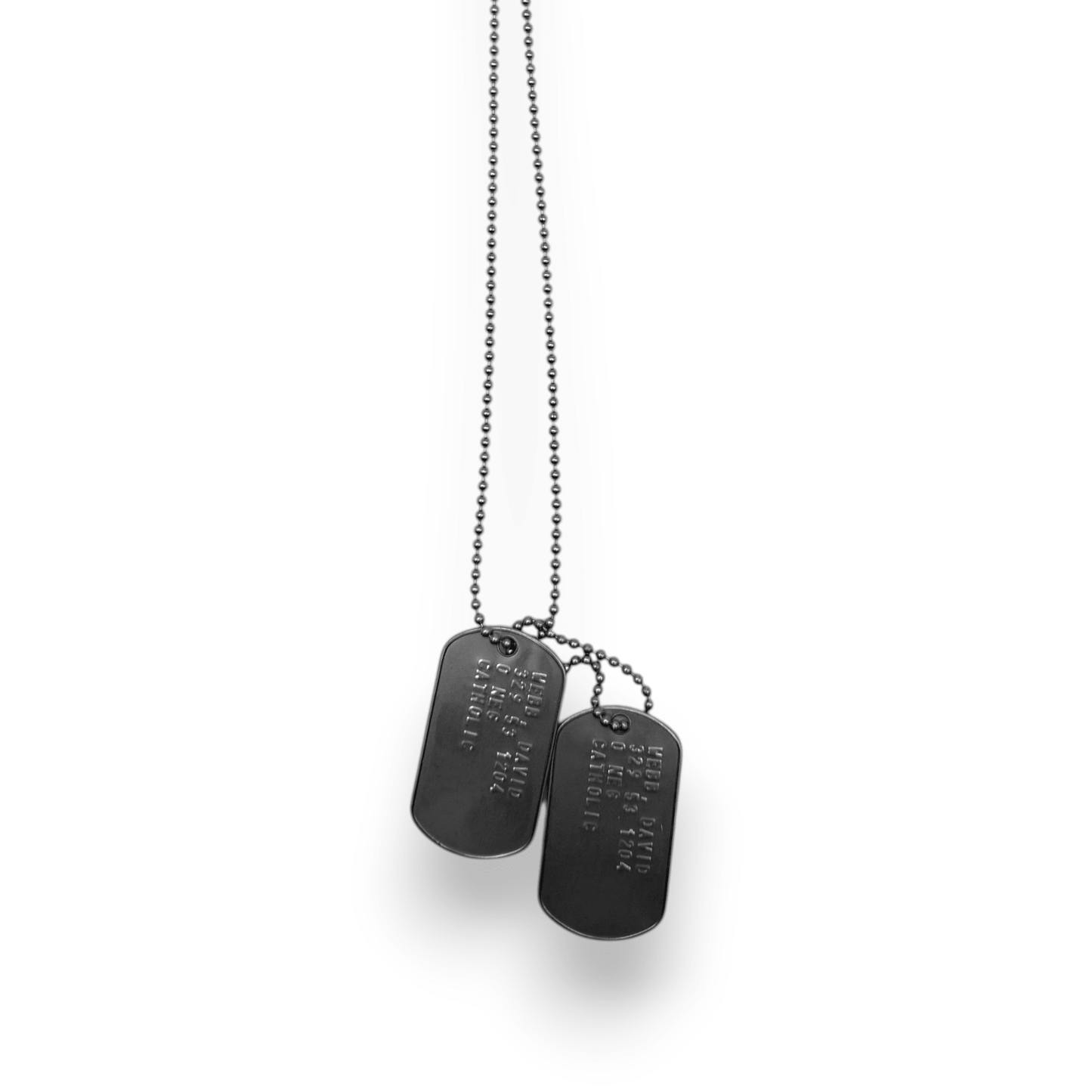 DAVID WEBB 'JASON BOURNE' Dog Tags - Costume Cosplay Prop Replica Military - Stainless Steel Chains Included - TheDogTagCo