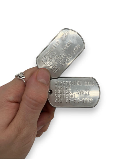 'DEAN WINCHESTER' Military Dog Tags - Cosplay Costume Prop Replica - Stainless Steel Chains Included (Copy) - TheDogTagCo