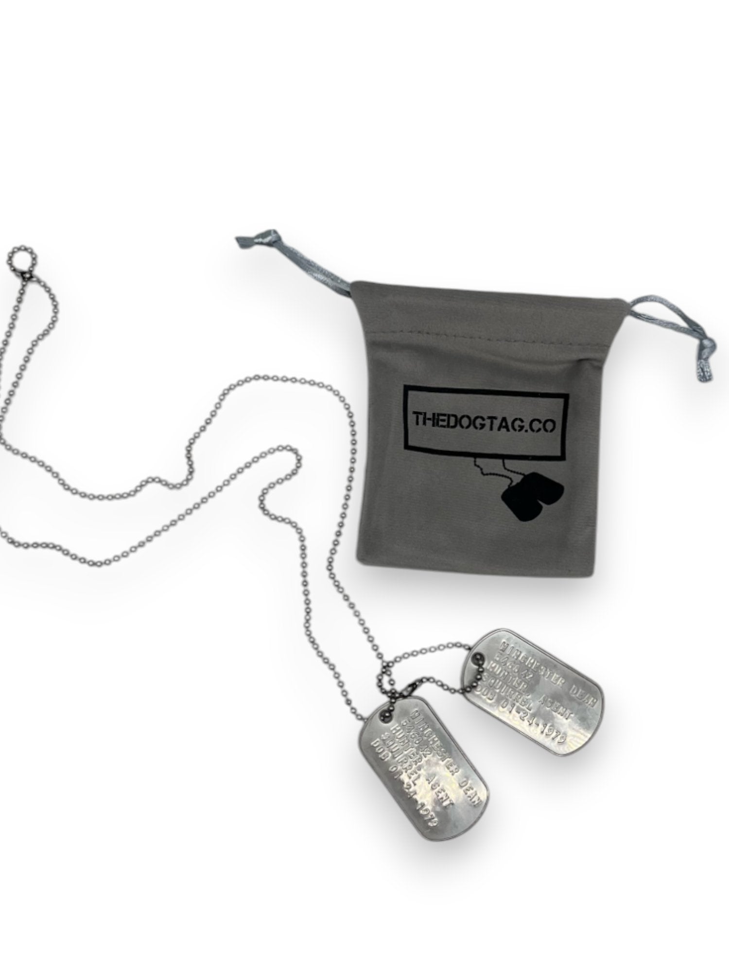 'DEAN WINCHESTER' Military Dog Tags - Cosplay Costume Prop Replica - Stainless Steel Chains Included (Copy) - TheDogTagCo