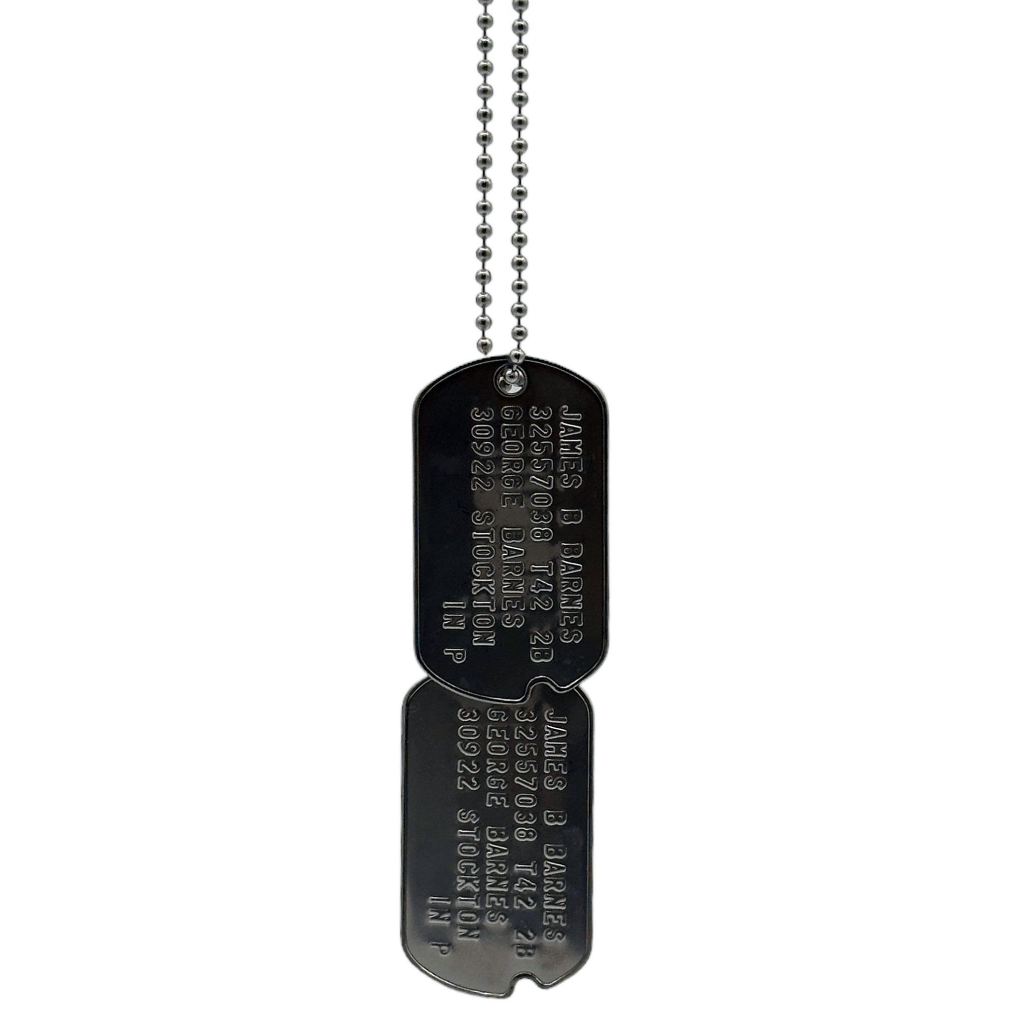 James Bucky Barnes WWII Style Military Dog Tags Prop Replica TheDogTagCo