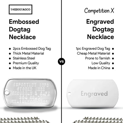 Personalised Embossed Dog Tag and Luggage Tag Bundle for Bikers Stainless Steel Travel Gift Durable Accessories - TheDogTagCo