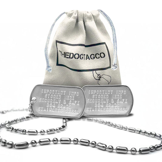Personalized Stainless Steel Embossed Dog Tags for Bikers - Durable, Stylish & Functional - TheDogTagCo